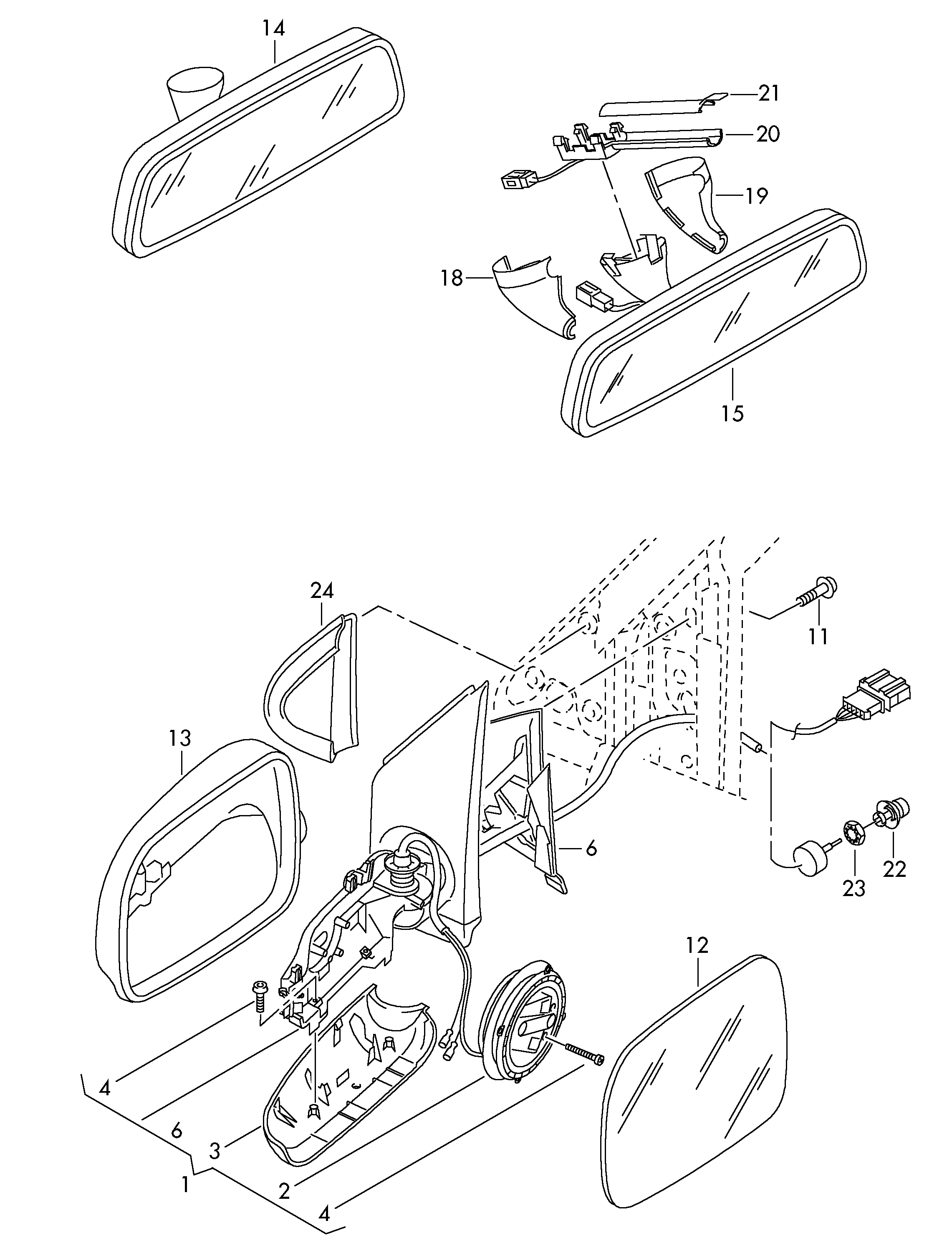 VW 6Q0 857 521 F - Ārējais atpakaļskata spogulis ps1.lv