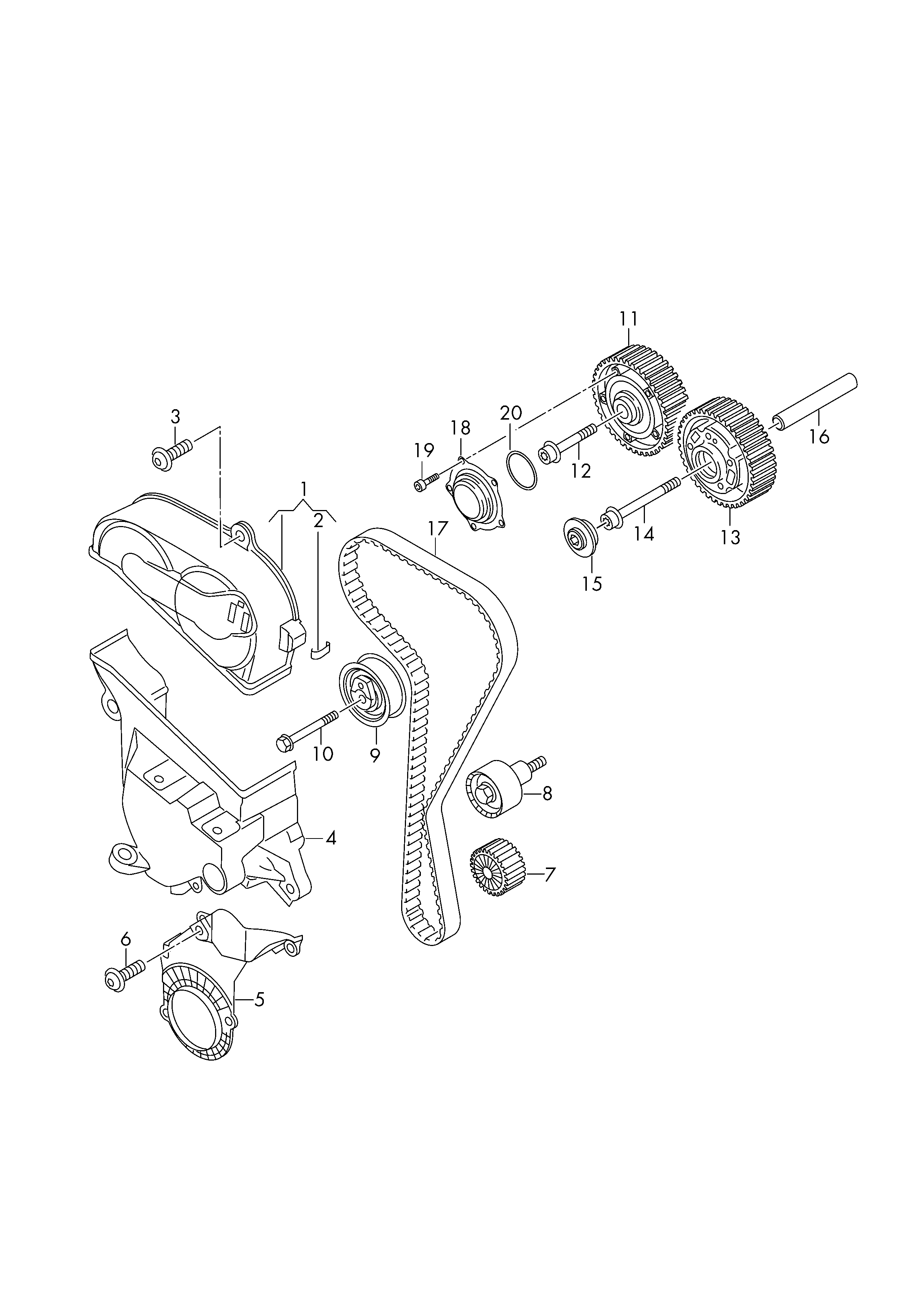 Skoda 04E 109 479 H - Spriegotājrullītis, Gāzu sadales mehānisma piedziņas siksna ps1.lv