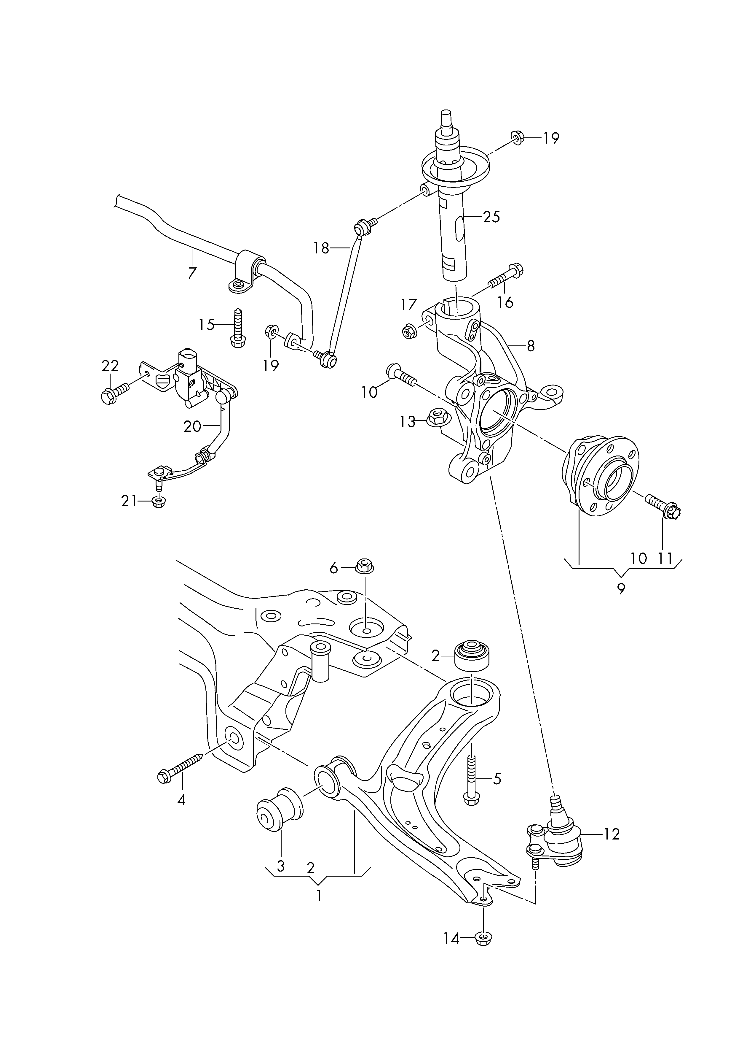 VAG 3Q0411303J - Bukse, Stabilizators ps1.lv