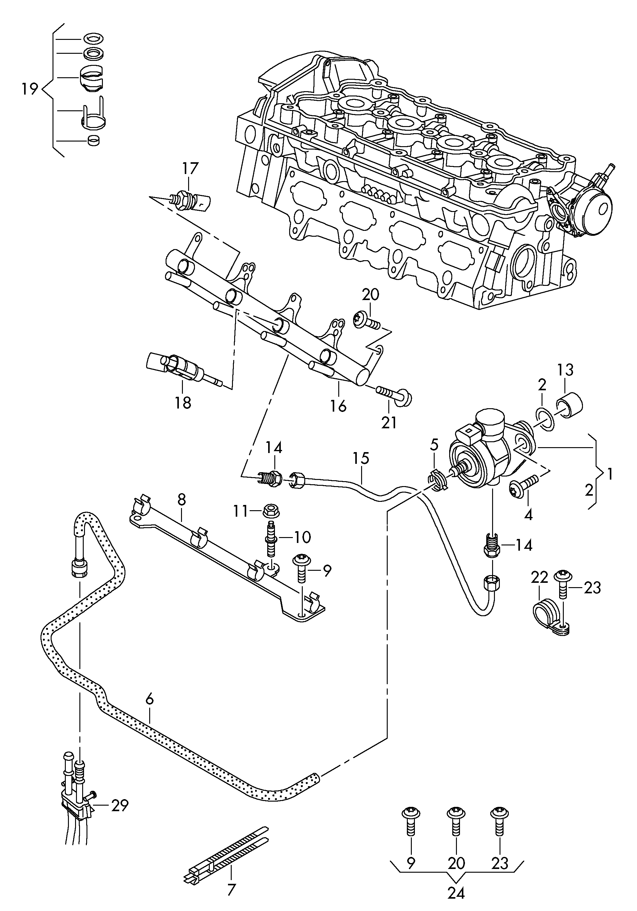 Seat 06J 998 907 B - Blīvju komplekts, Iesmidzināšanas sprausla ps1.lv