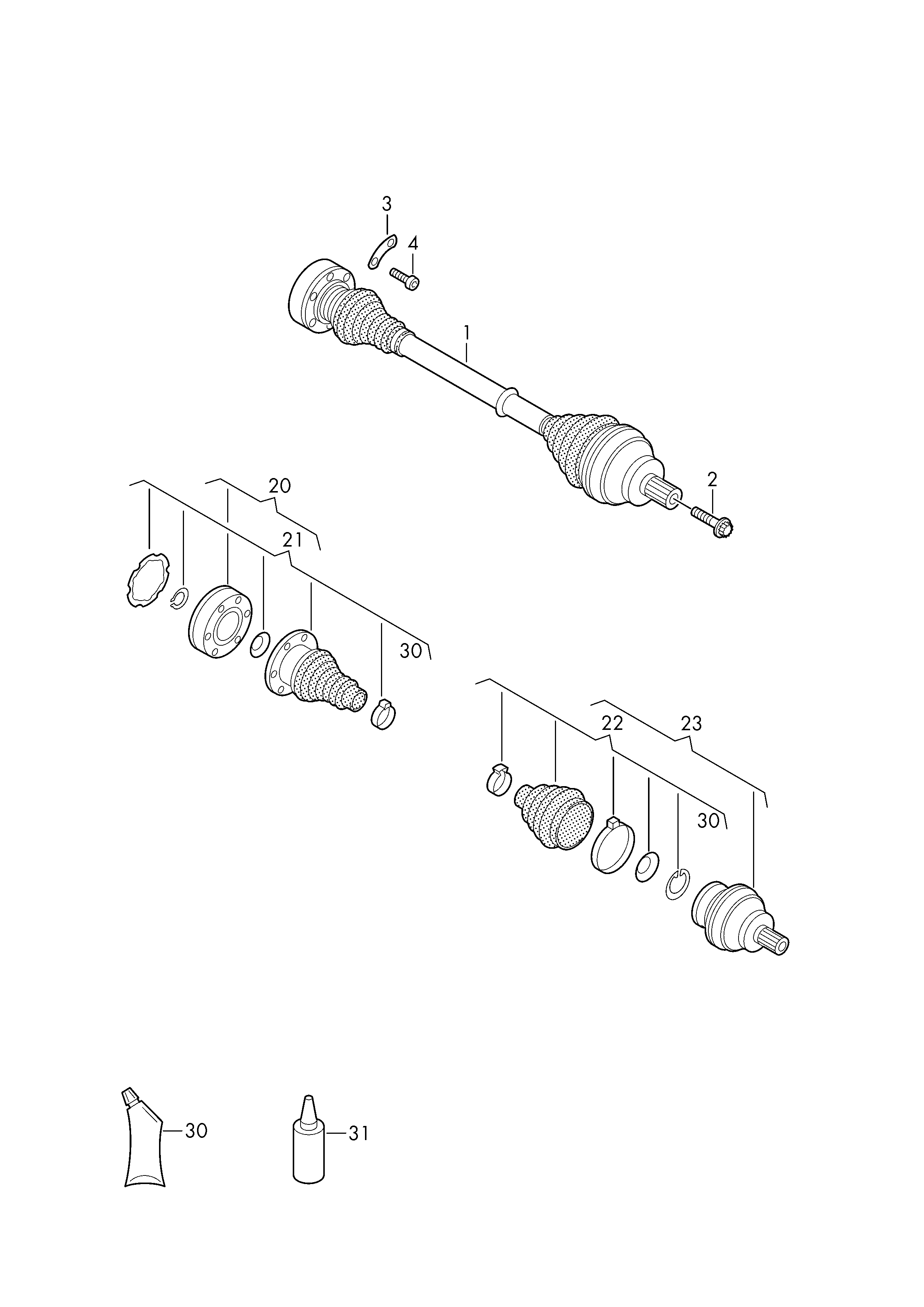 VW 1K0 501 203 F - Piedziņas vārpsta ps1.lv