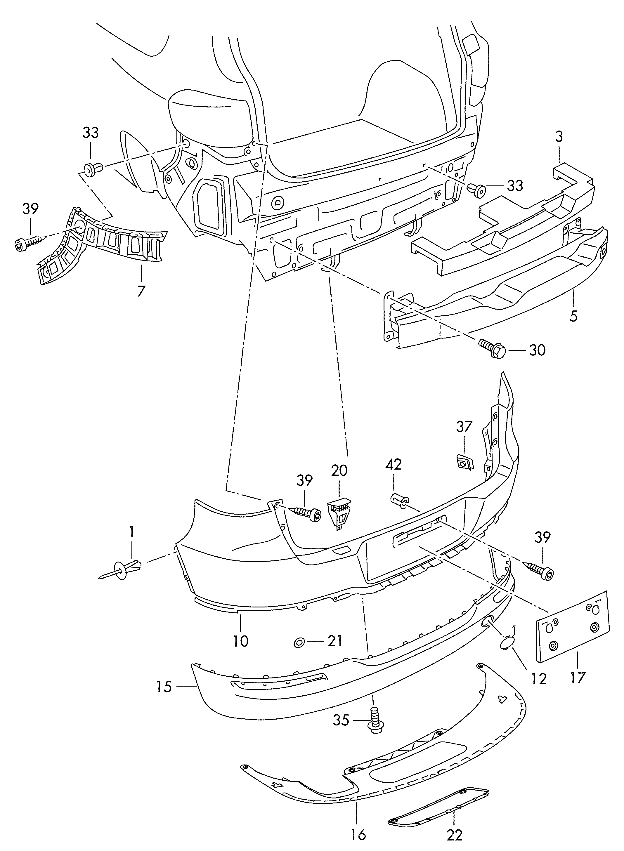 VW 5N0 807 421 - Bampers ps1.lv