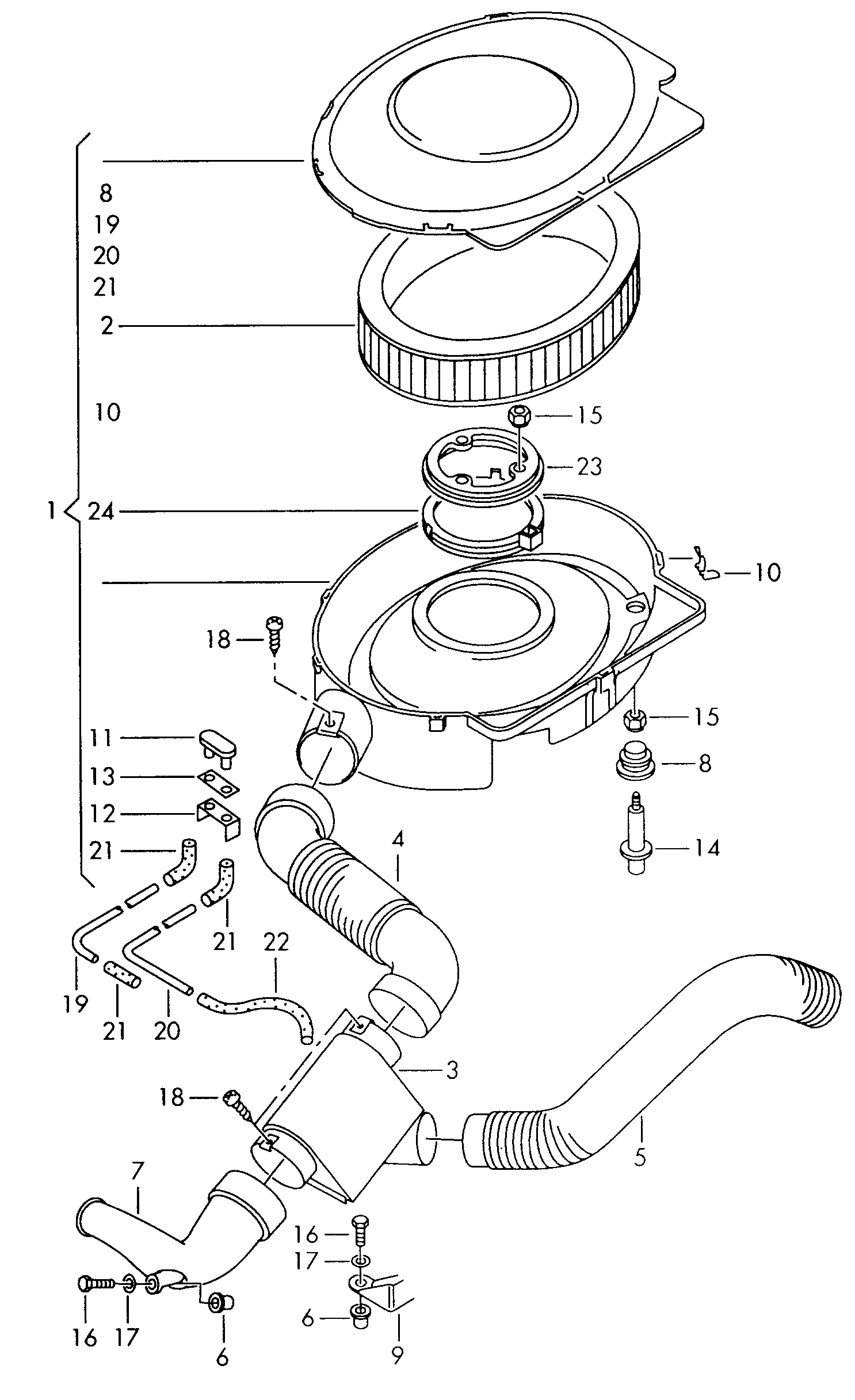 VW 032 129 620 - Gaisa filtrs ps1.lv