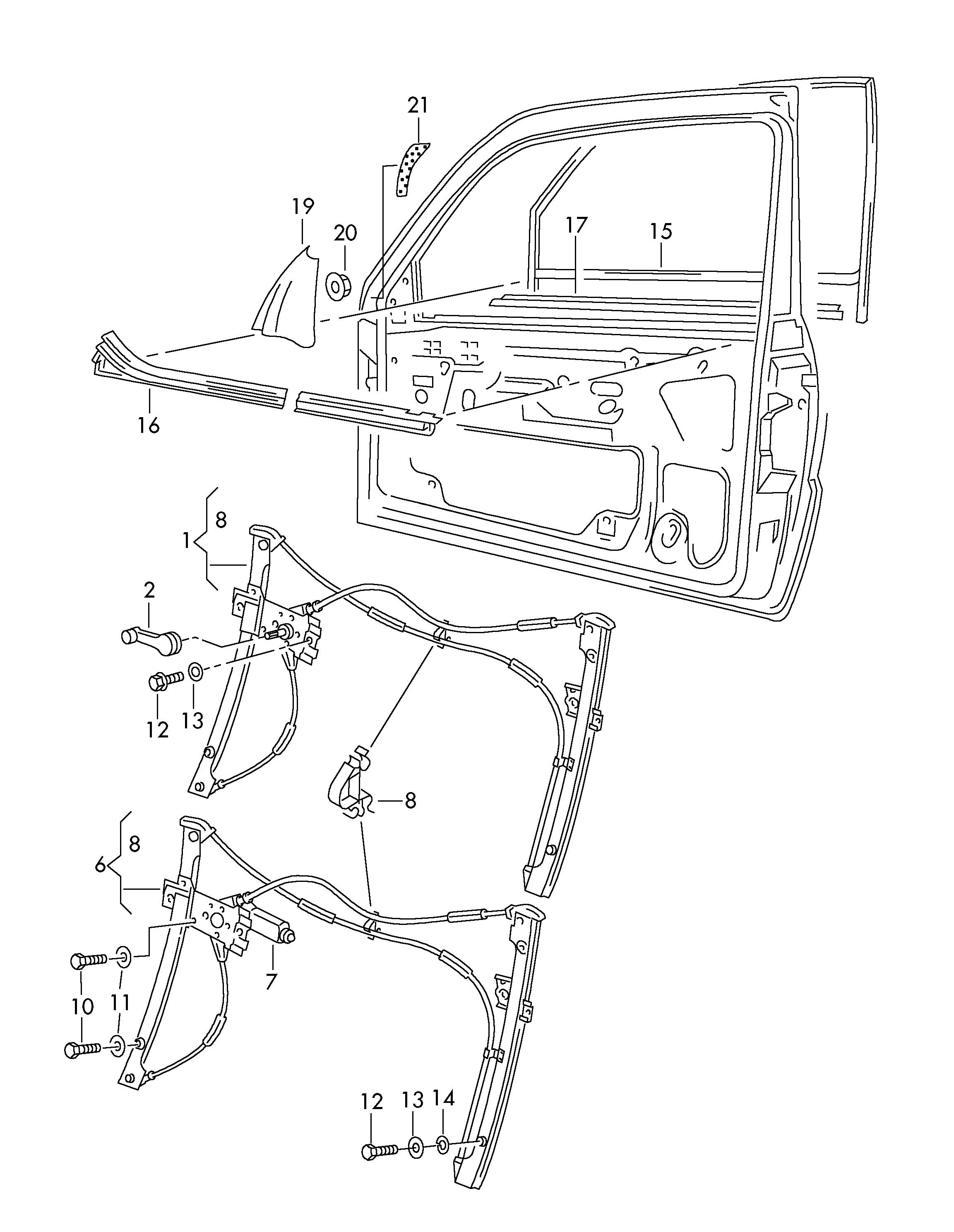 VAG 6N3 837 461 - Stikla pacelšanas mehānisms ps1.lv