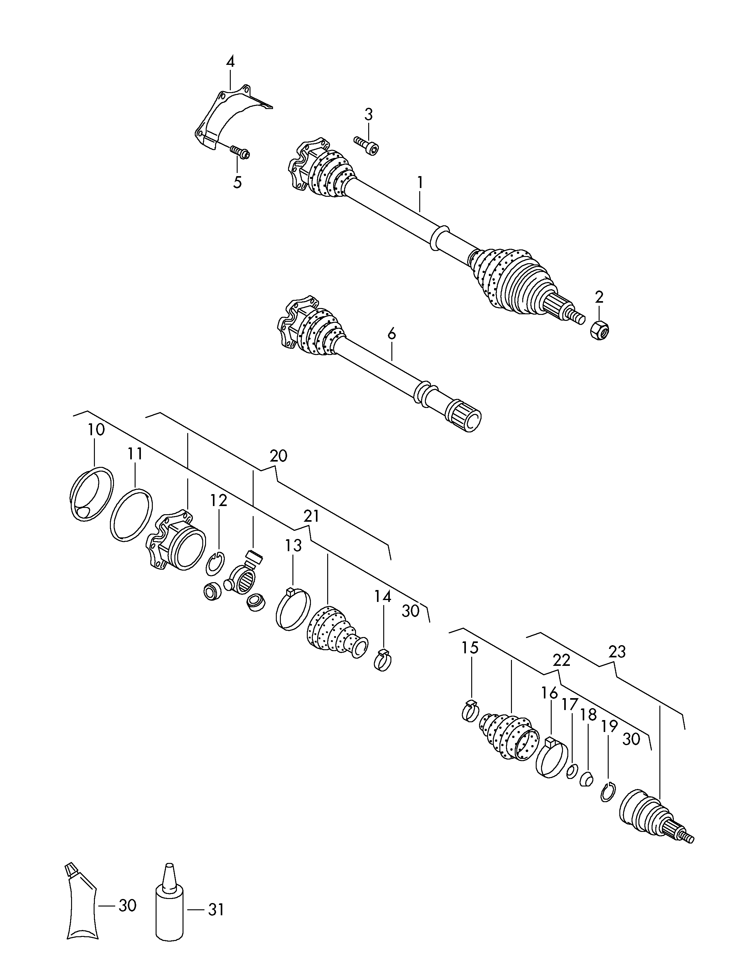 AUDI 1J0 498 201 K - Putekļusargs, Piedziņas vārpsta ps1.lv