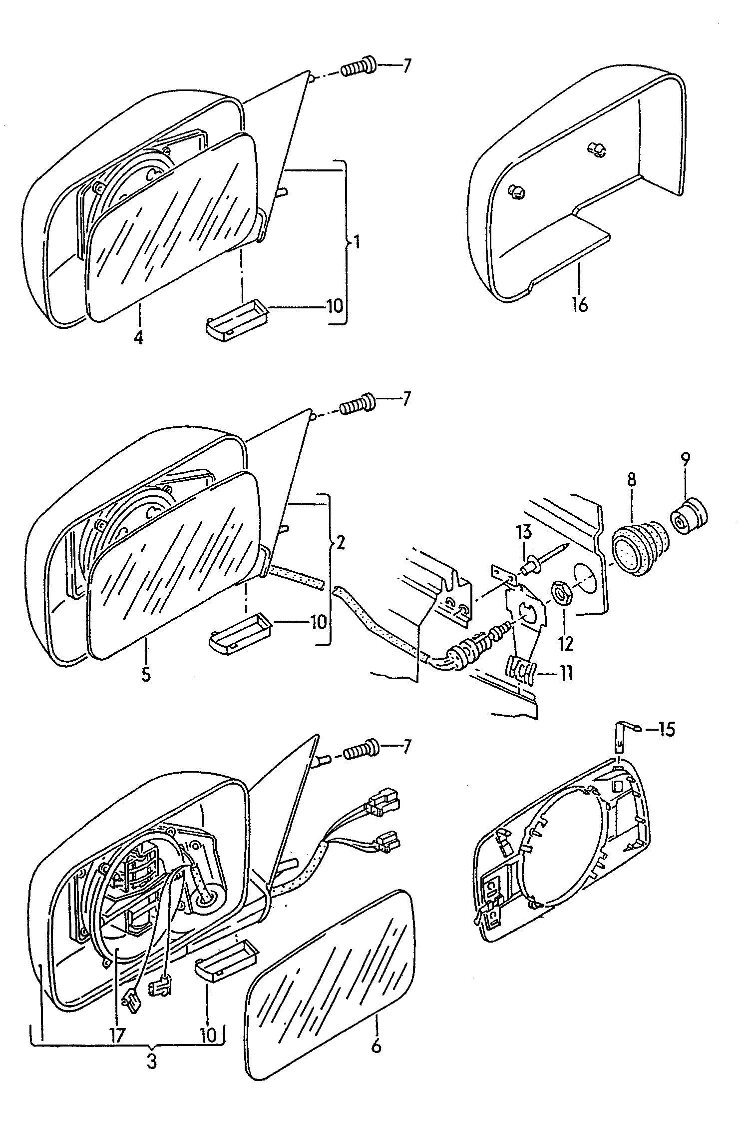 VW 191 857 507A - Ārējais atpakaļskata spogulis ps1.lv