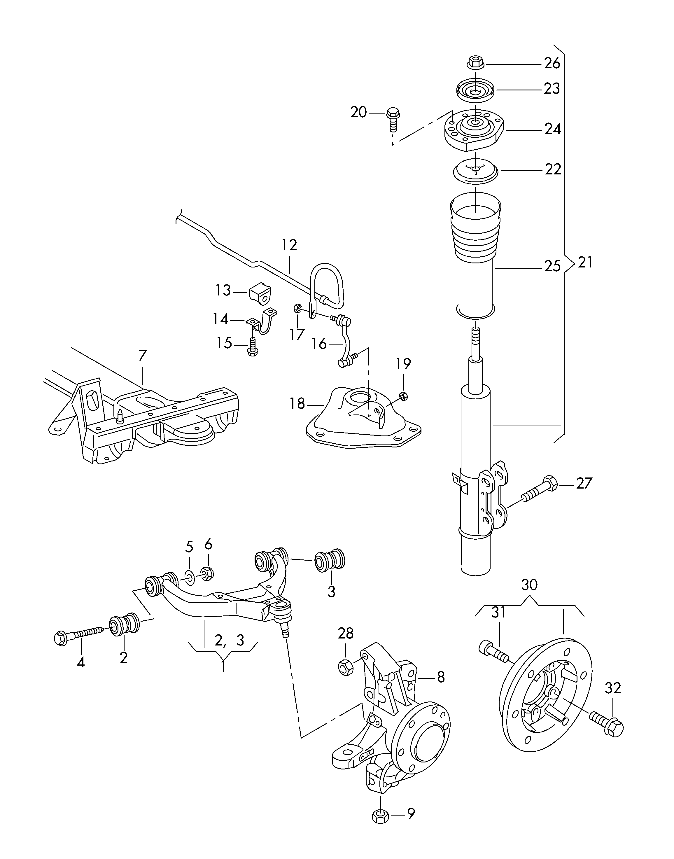 Seat 2E0407181C - Amortizatora statnes balsts ps1.lv