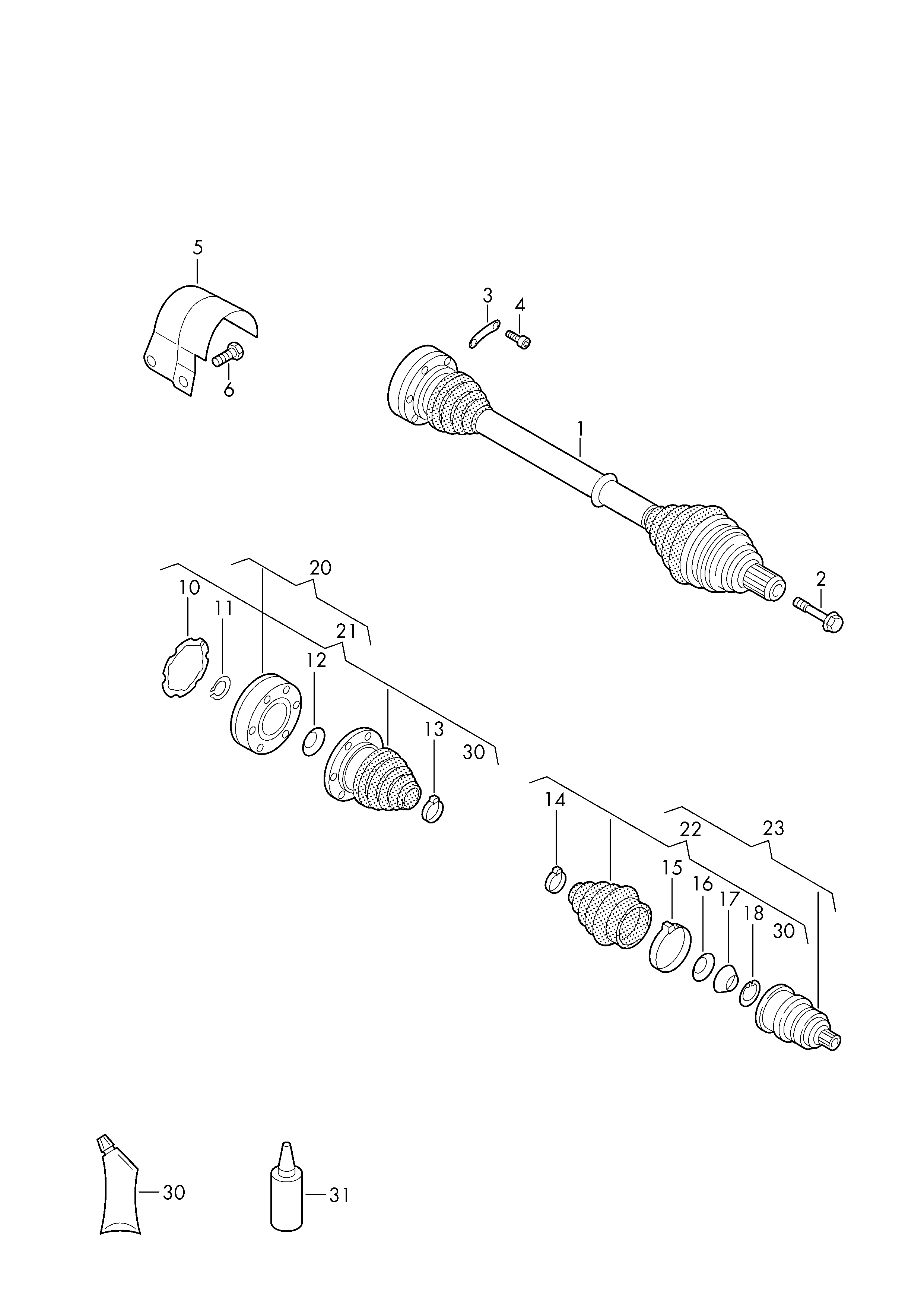 VAG 1K0498099E - Šarnīru komplekts, Piedziņas vārpsta ps1.lv