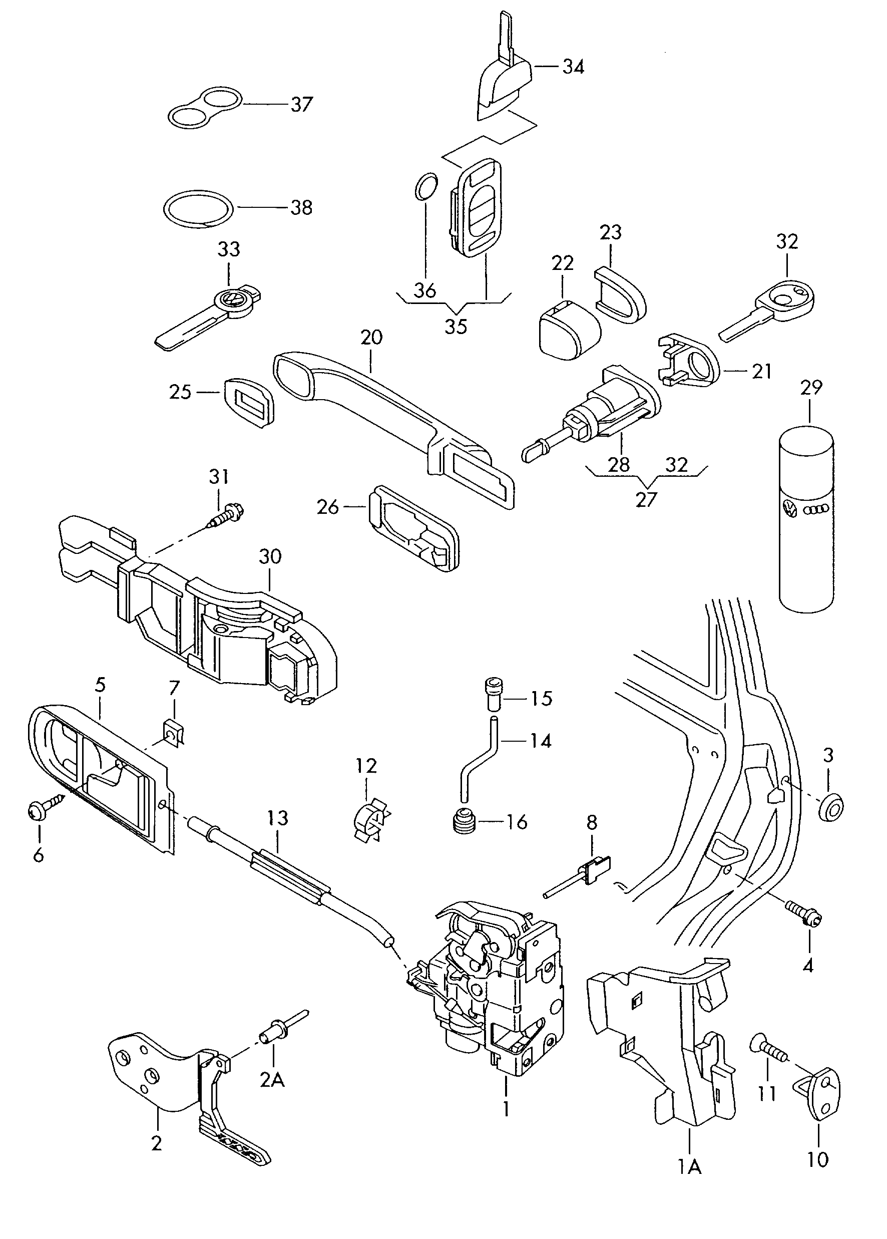 VAG 3B1 837 015AS - Durvju slēdzene ps1.lv