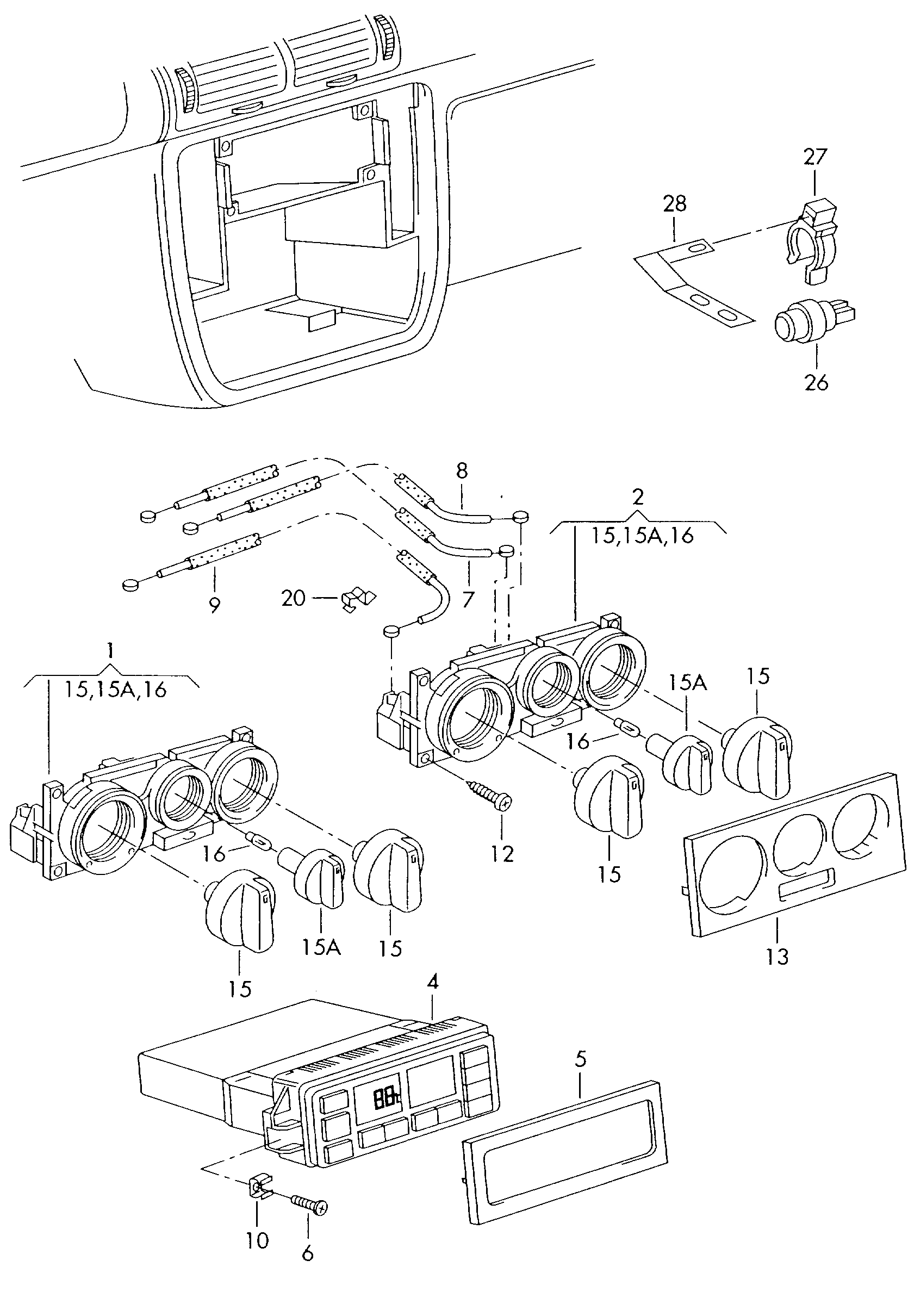 VW 1J0819157G - Vadības elementi, Apsilde / Ventilācija ps1.lv