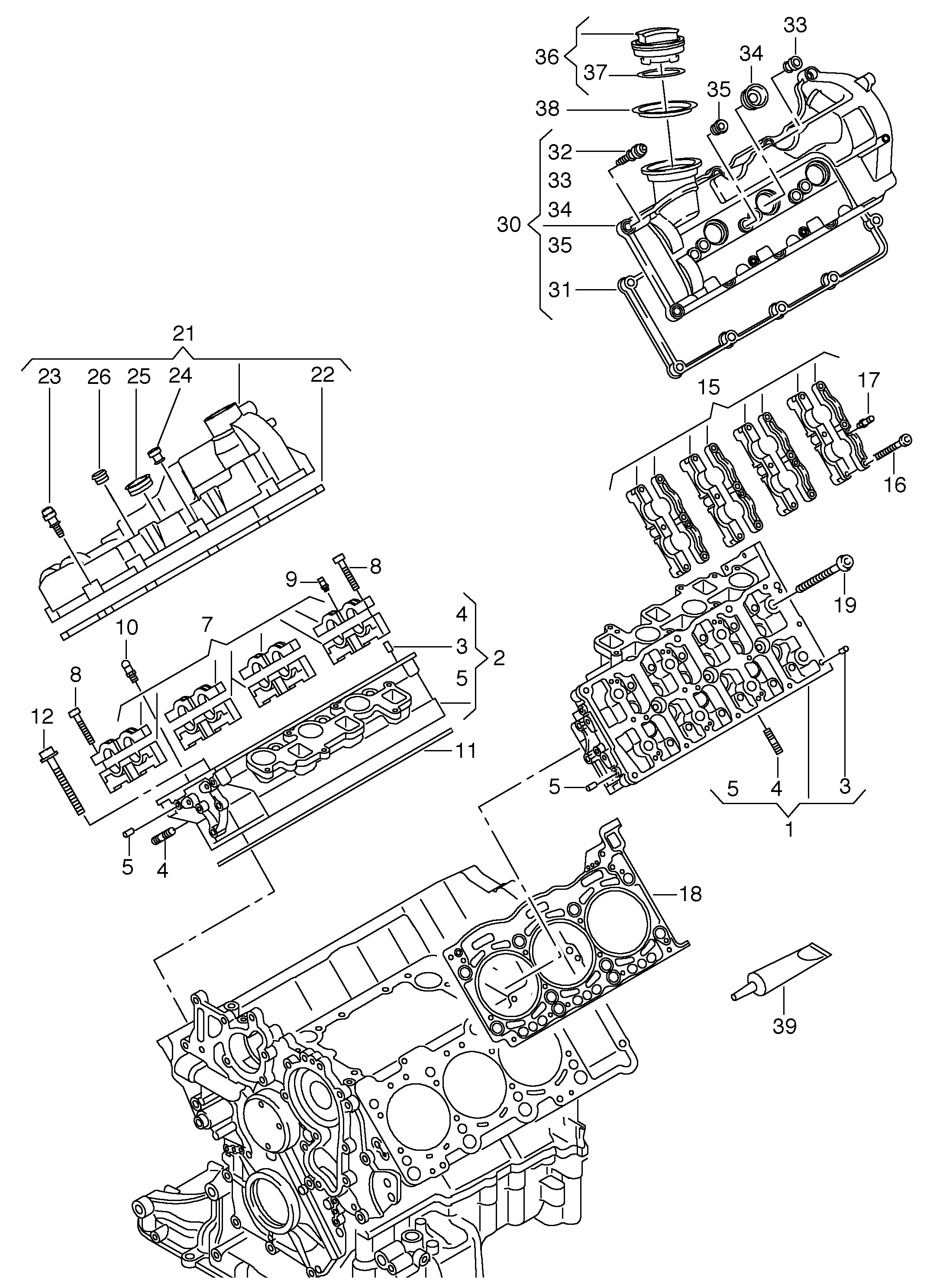 VAG WHT 005 262 A - Cilindru galvas skrūvju komplekts ps1.lv