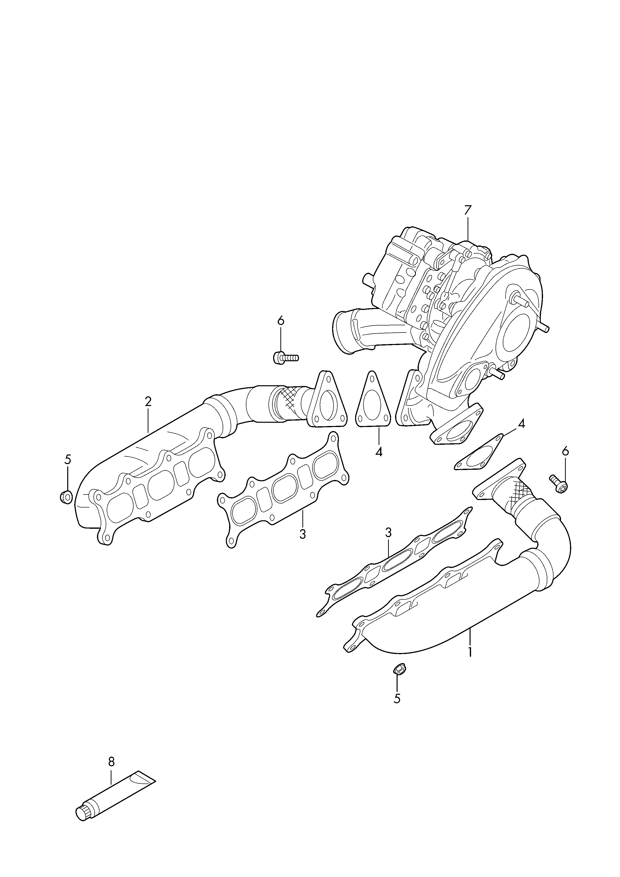 VW 059 253 039 N - Blīvju komplekts, Izplūdes kolektors ps1.lv