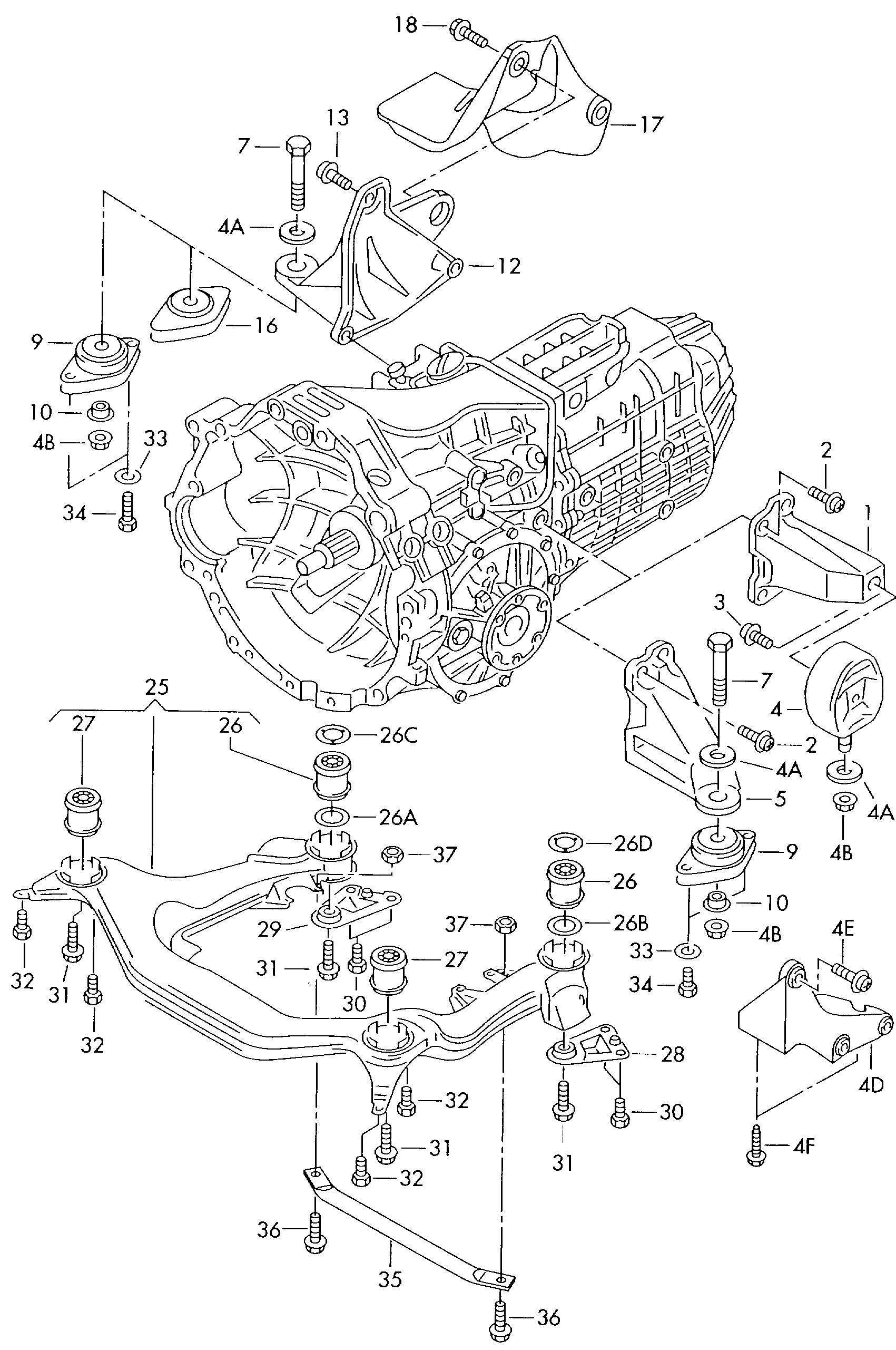 AUDI N  90823501 - Remkomplekts, Neatk. balstiekārtas šķērssvira ps1.lv