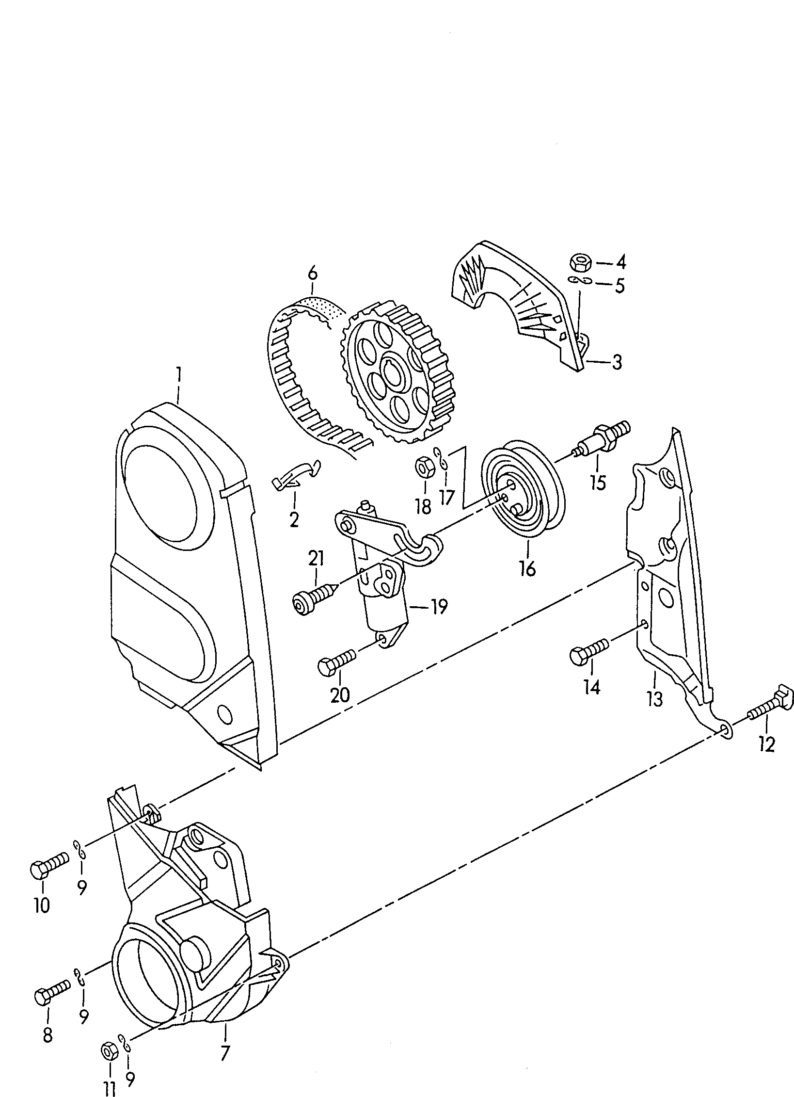 VW 026 109 243 J - Spriegotājrullītis, Gāzu sadales mehānisma piedziņas siksna ps1.lv