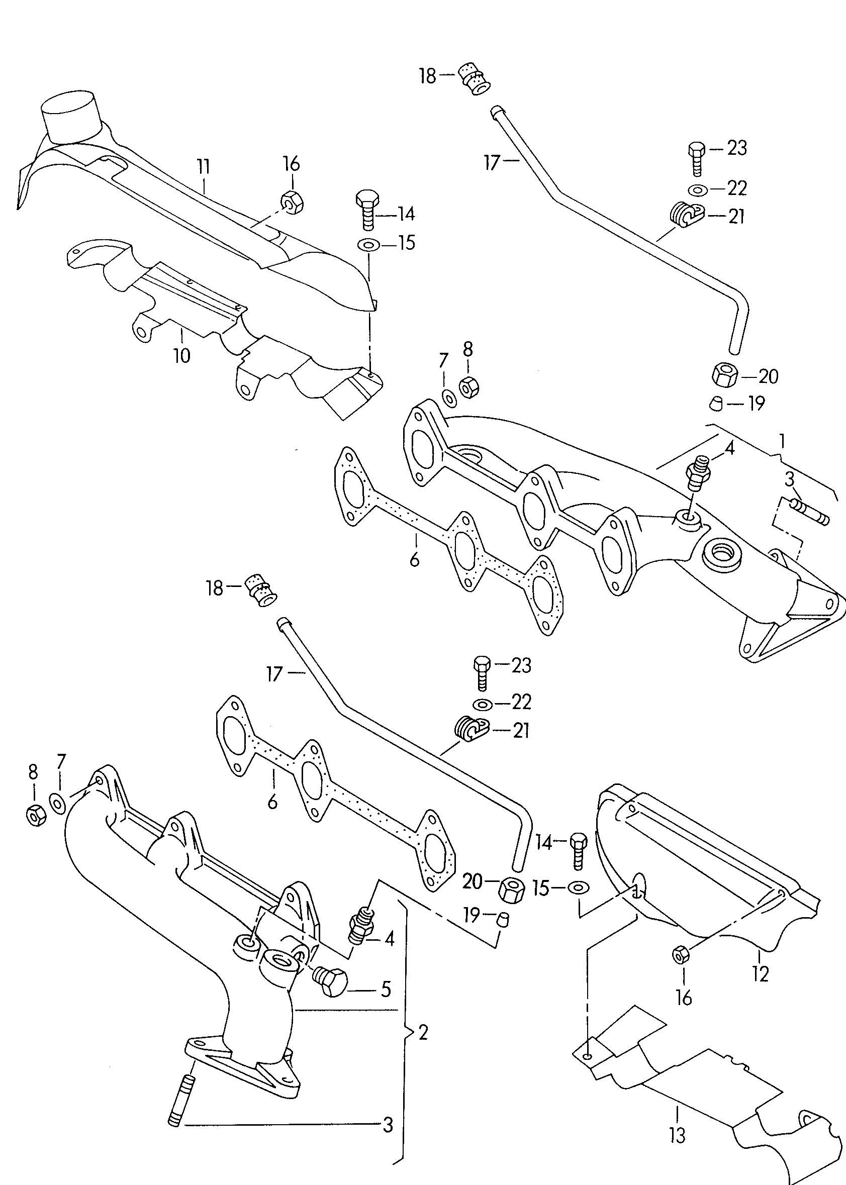 Seat 078 253 039 C - Blīvju komplekts, Izplūdes kolektors ps1.lv