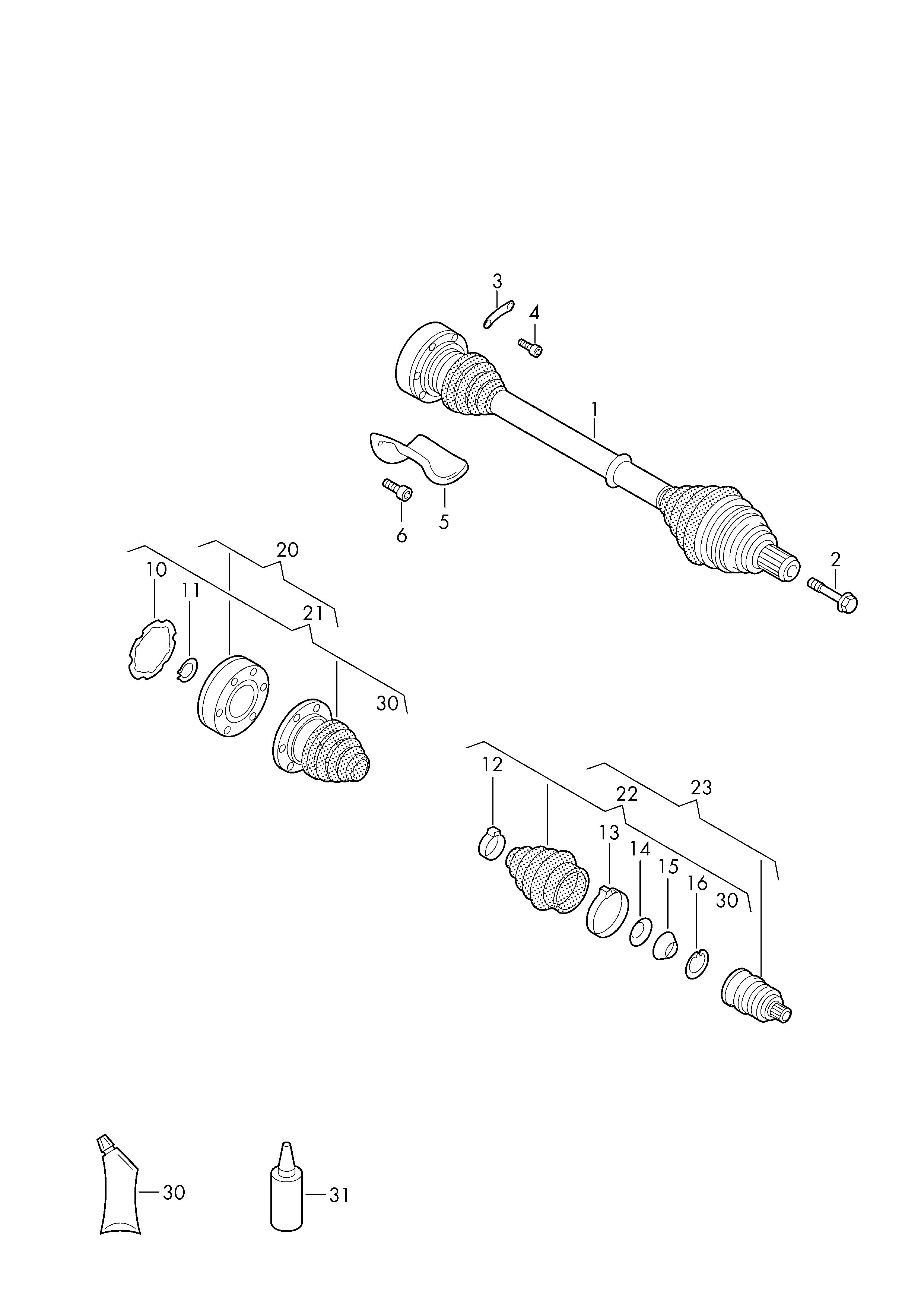 VAG 3B0 498 099 D - Šarnīru komplekts, Piedziņas vārpsta ps1.lv