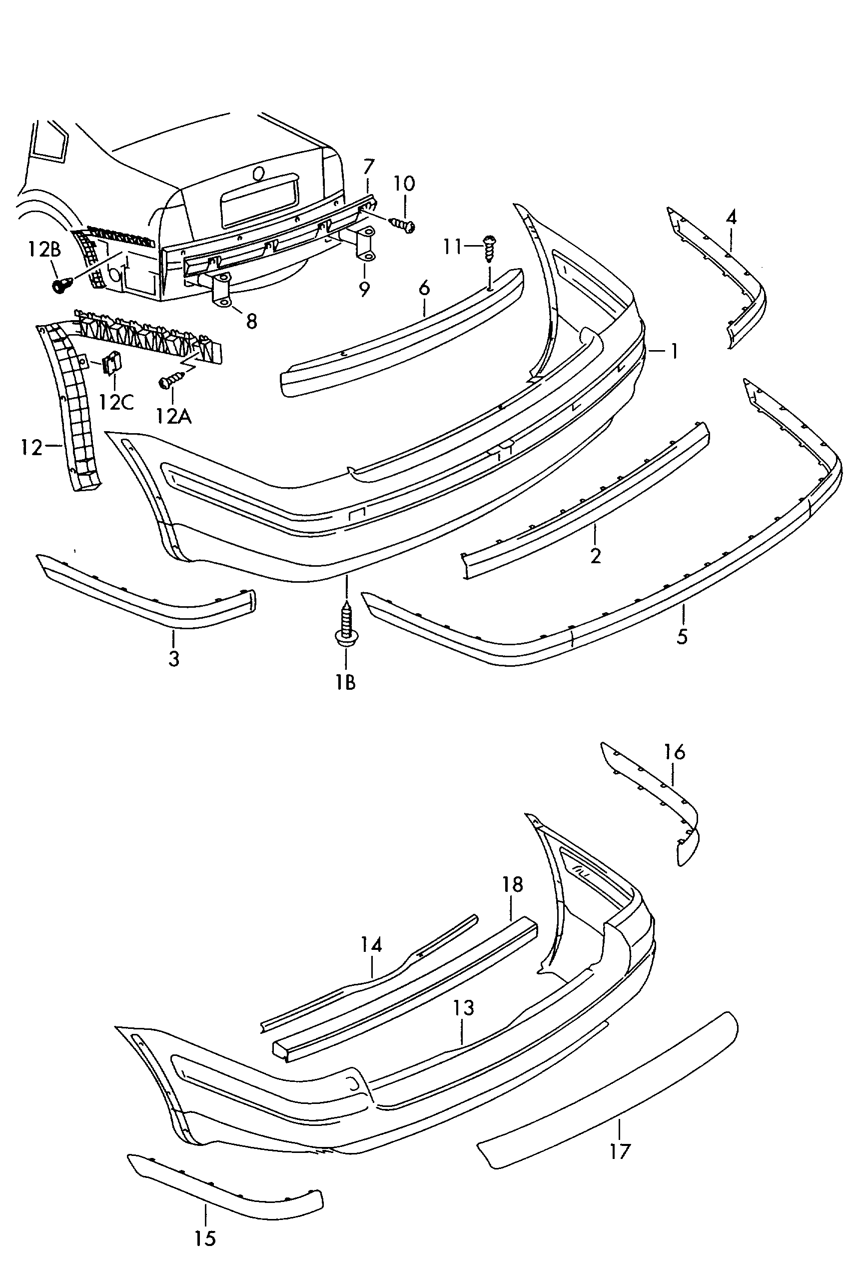 VW 3B0807311A - Kronšteins, Trieciena slāpētājs ps1.lv