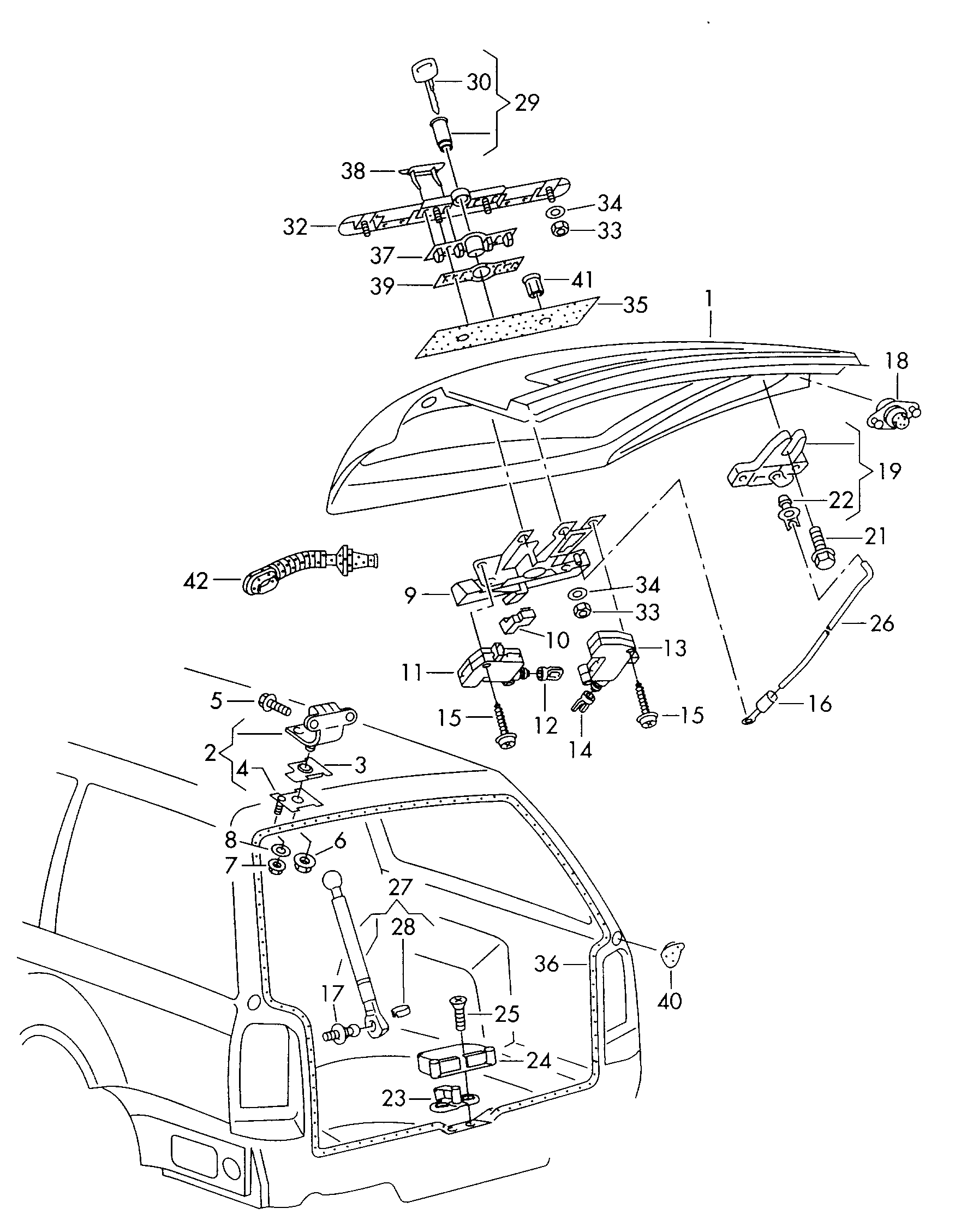 Skoda 1J6 827 550 - Gāzes atspere, Bagāžas / Kravas nodalījuma vāks ps1.lv