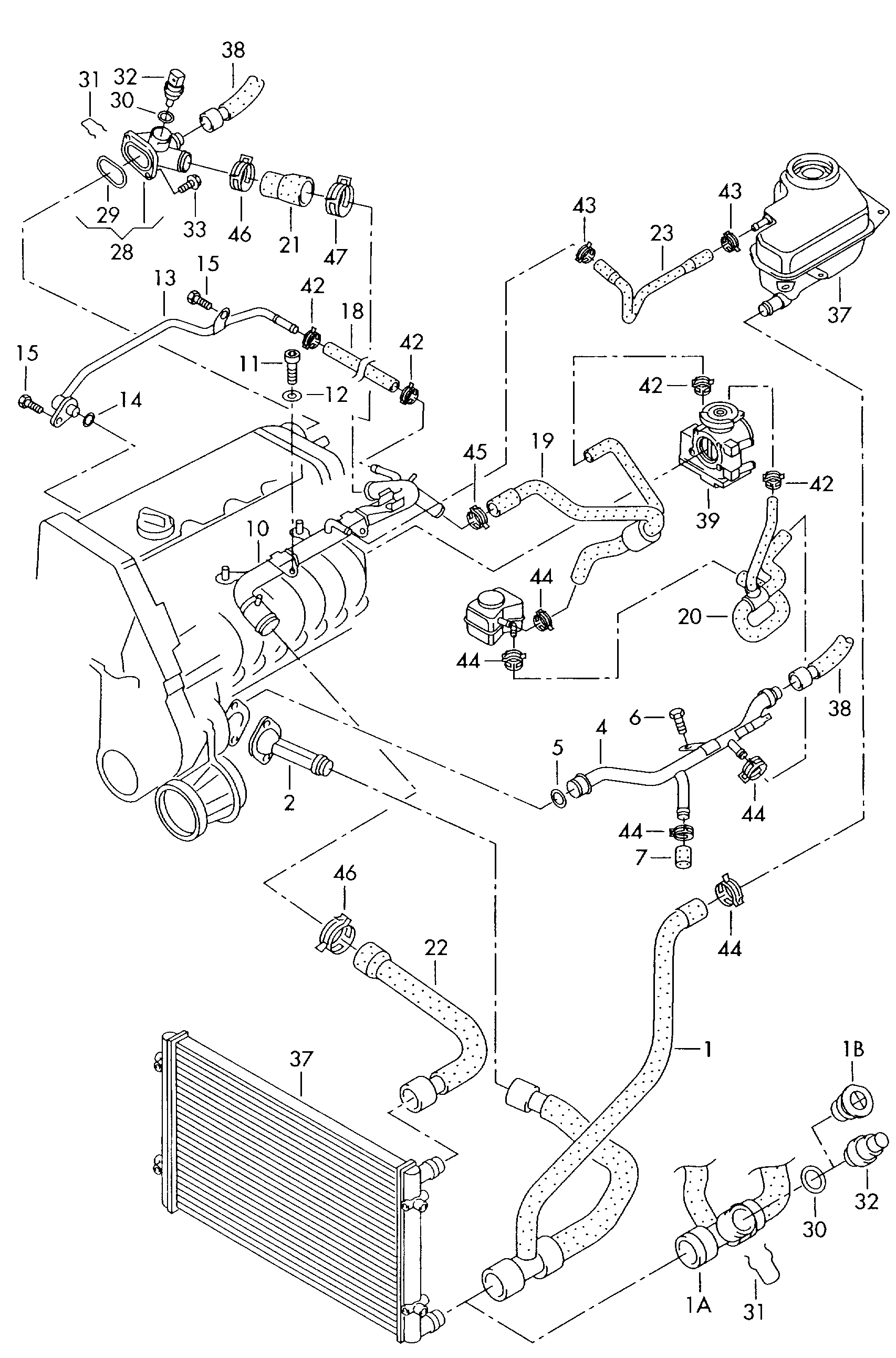 VW 06B 121 132 H - Dzesēšanas šķidruma flancis ps1.lv