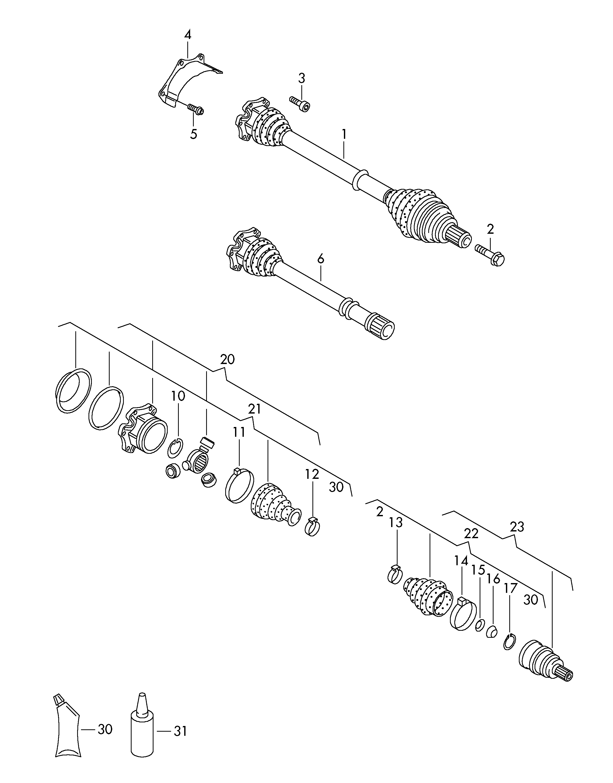 VAG 8D0 407 451 DX - Piedziņas vārpsta ps1.lv