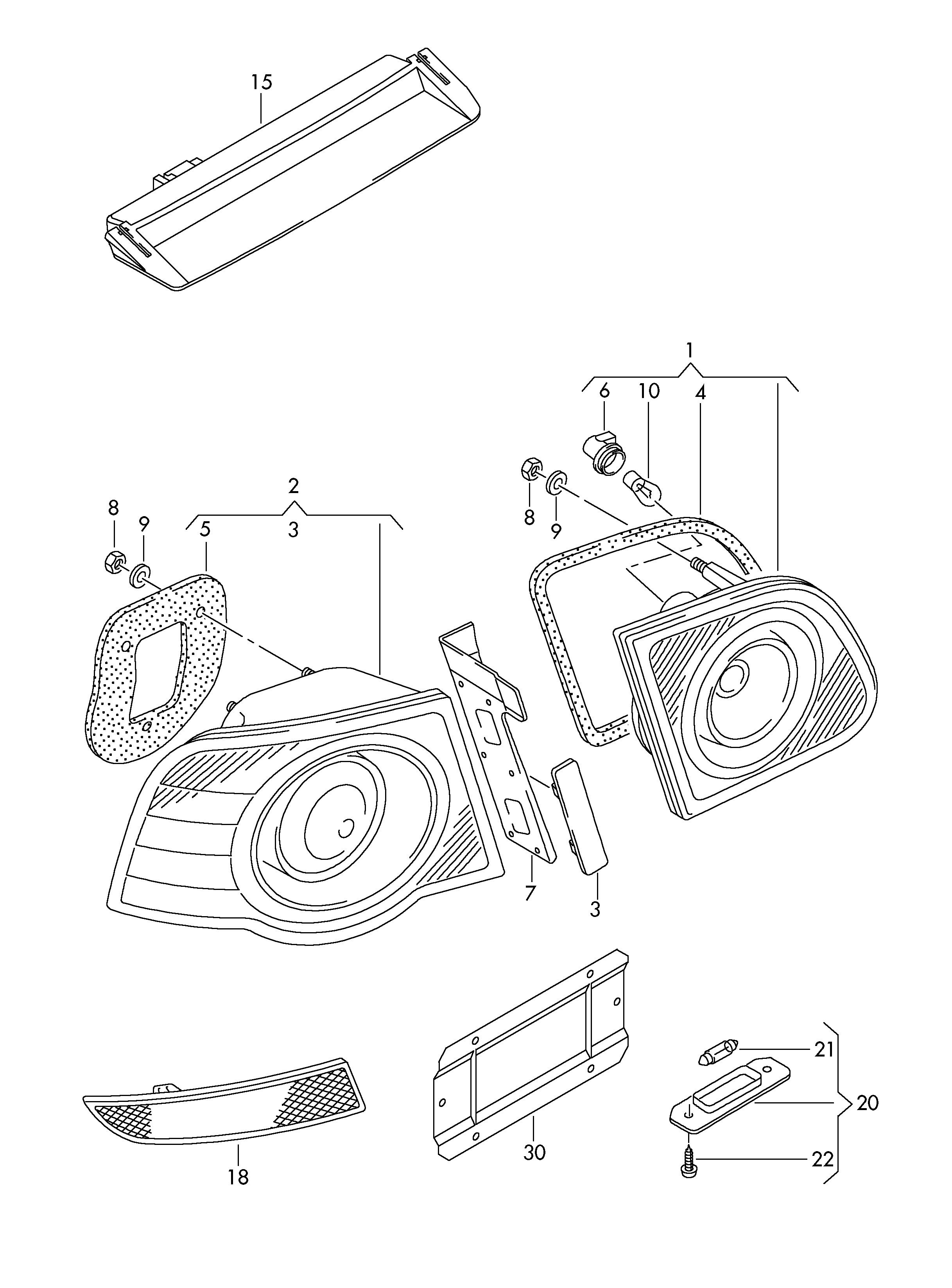 AUDI 3C5943021 - Numurzīmes apgaismojuma lukturis ps1.lv