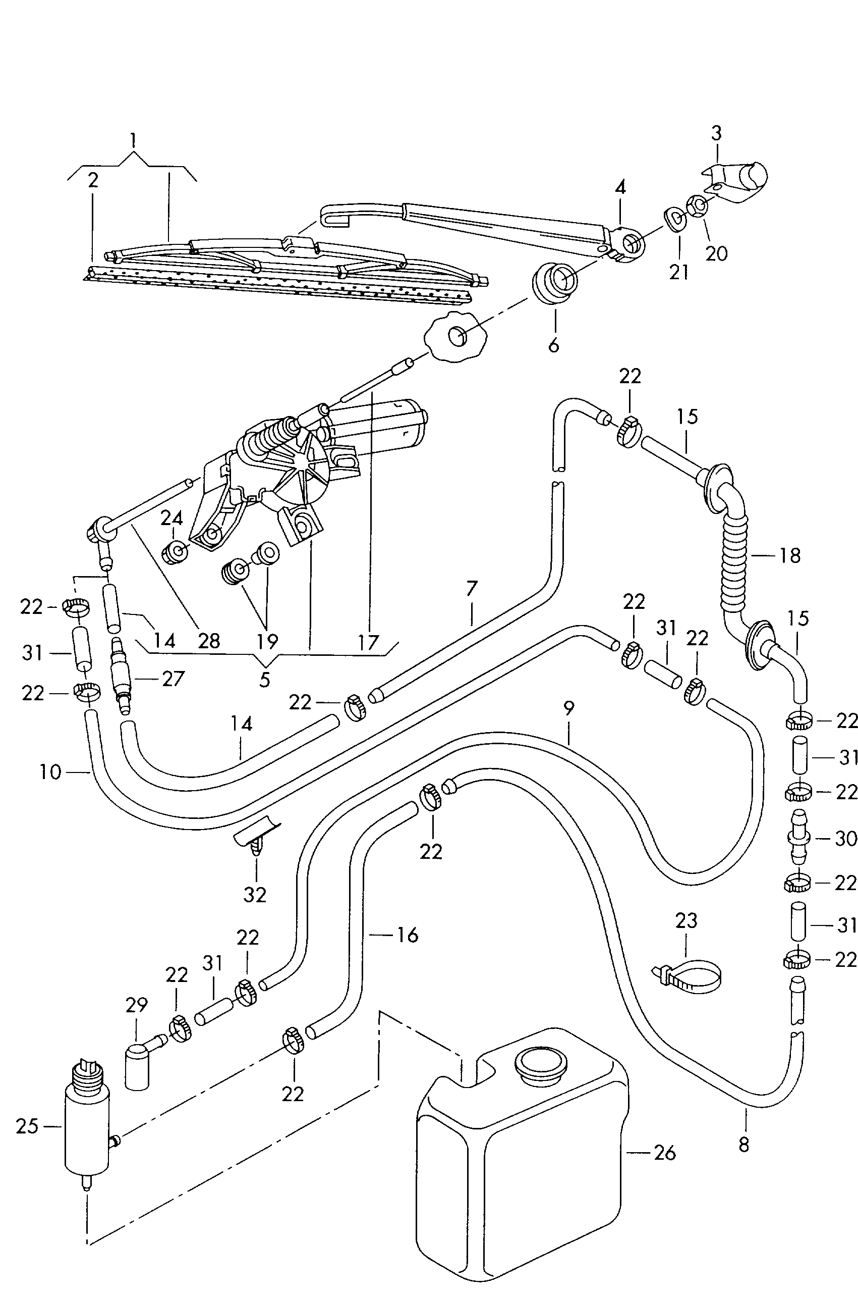 VW 1J6955427 - Stikla tīrītāja slotiņa ps1.lv