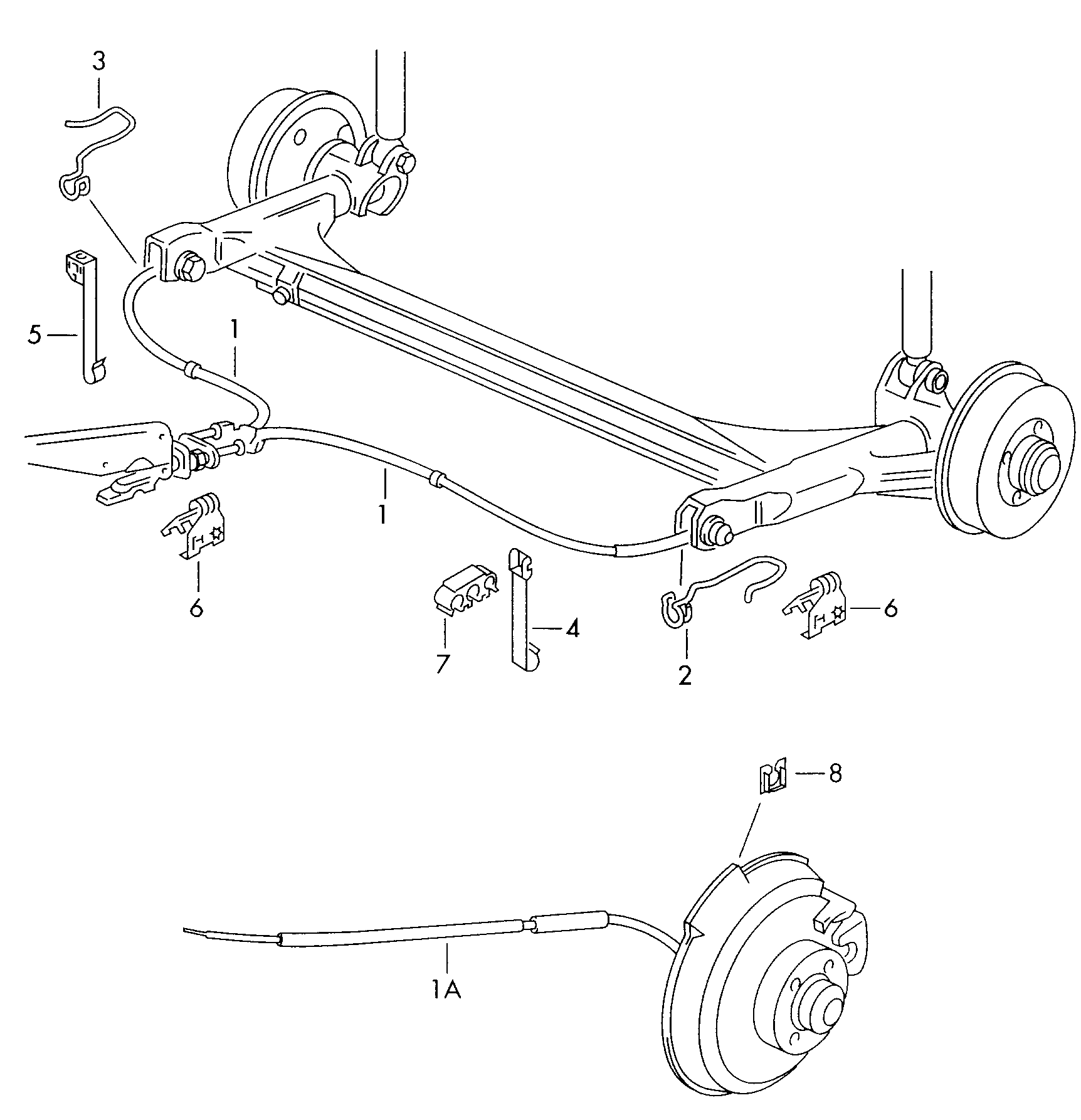 AUDI 6N0609721K - Trose, Stāvbremžu sistēma ps1.lv