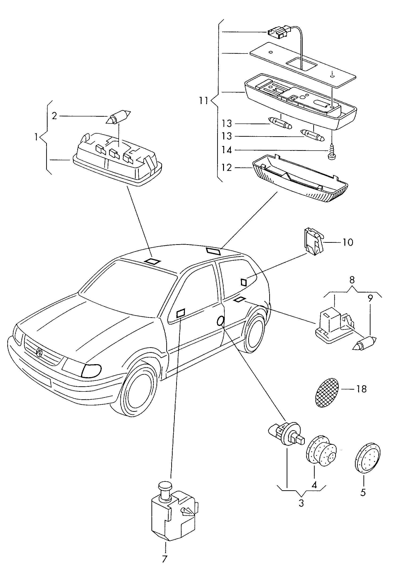 Porsche N   017 723 2 - Kvēlspuldze, Salona telpas apgaismojums ps1.lv