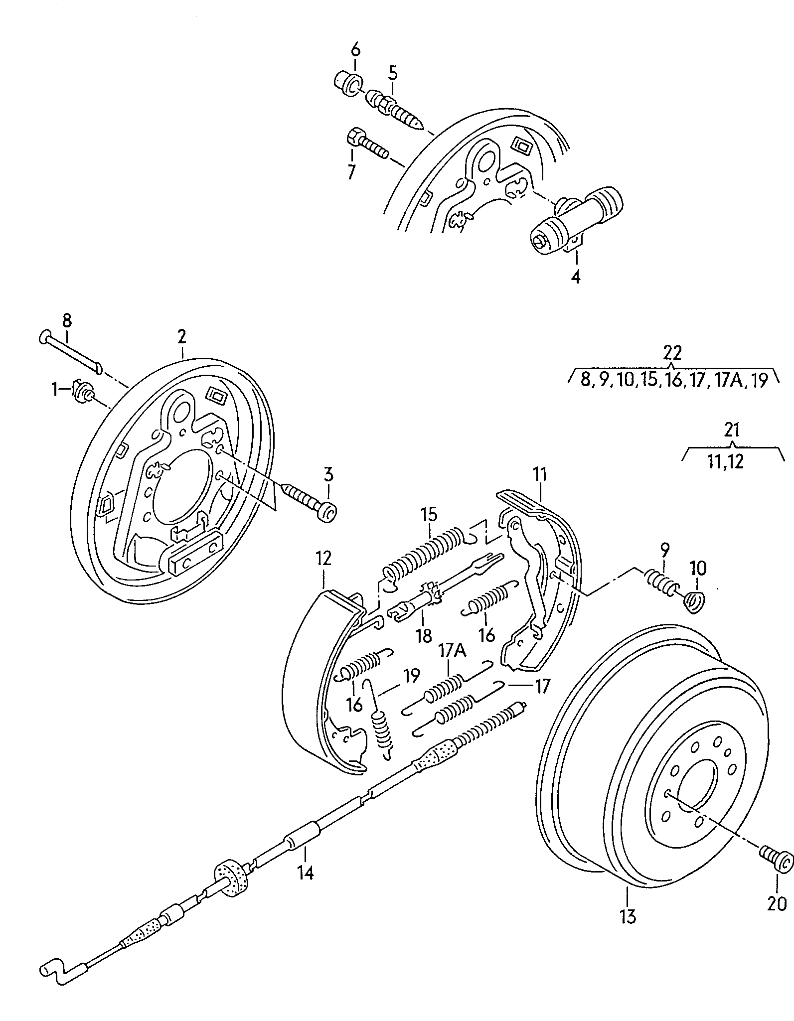 AUDI 701609531D - Bremžu loku komplekts ps1.lv