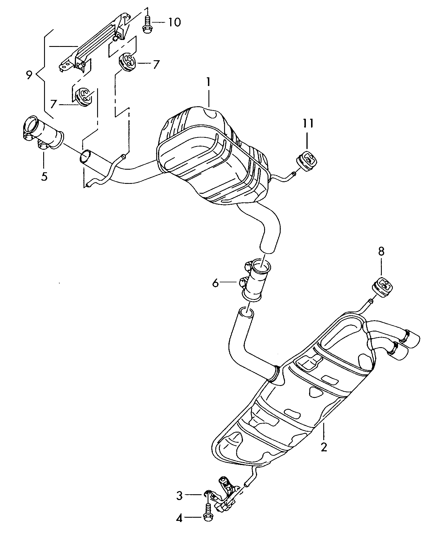 AUDI 1T0253609C - Izplūdes gāzu trokšņa slāpētājs (pēdējais) ps1.lv