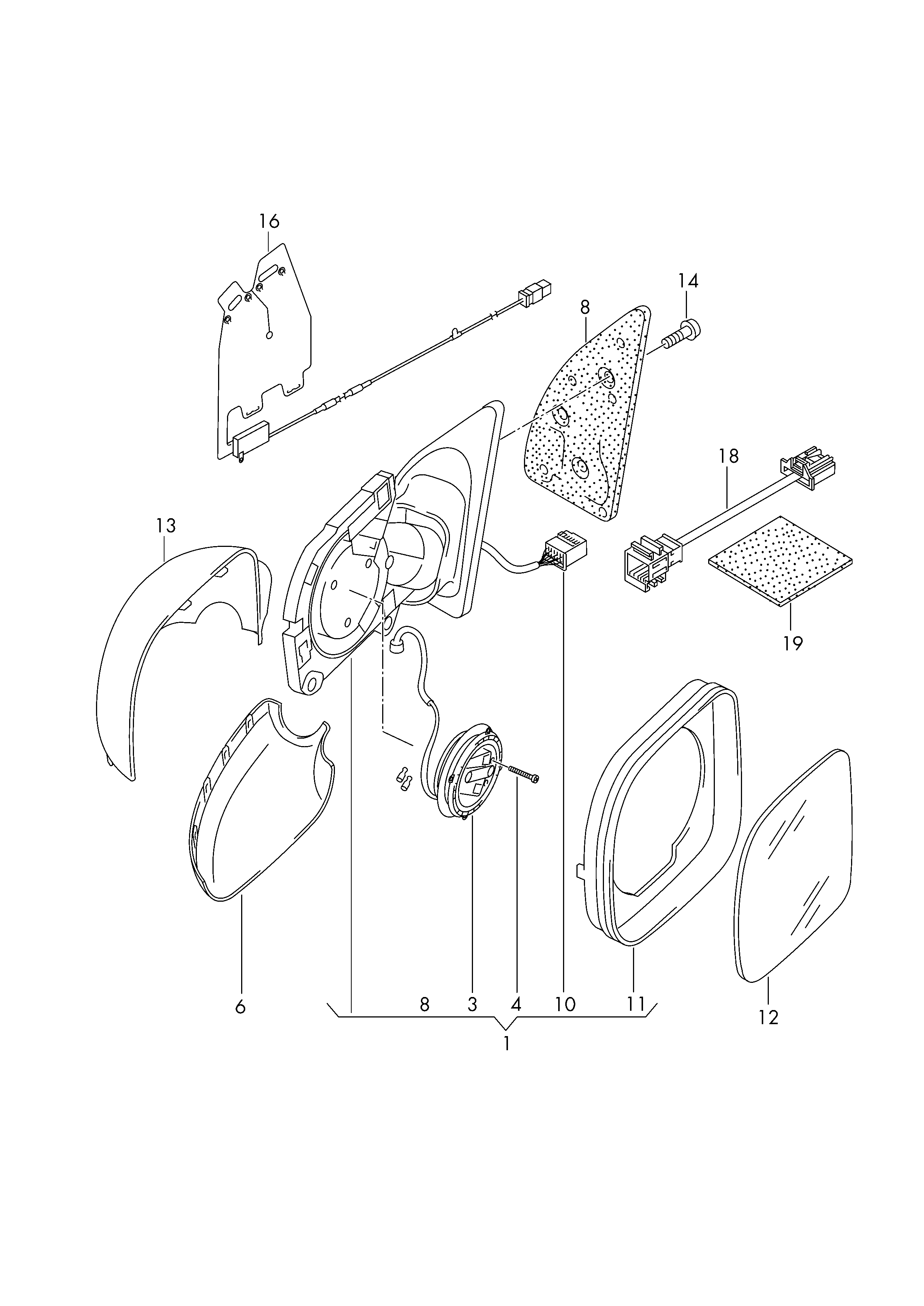 VAG 7E1 857 521 J - Ārējais atpakaļskata spogulis ps1.lv