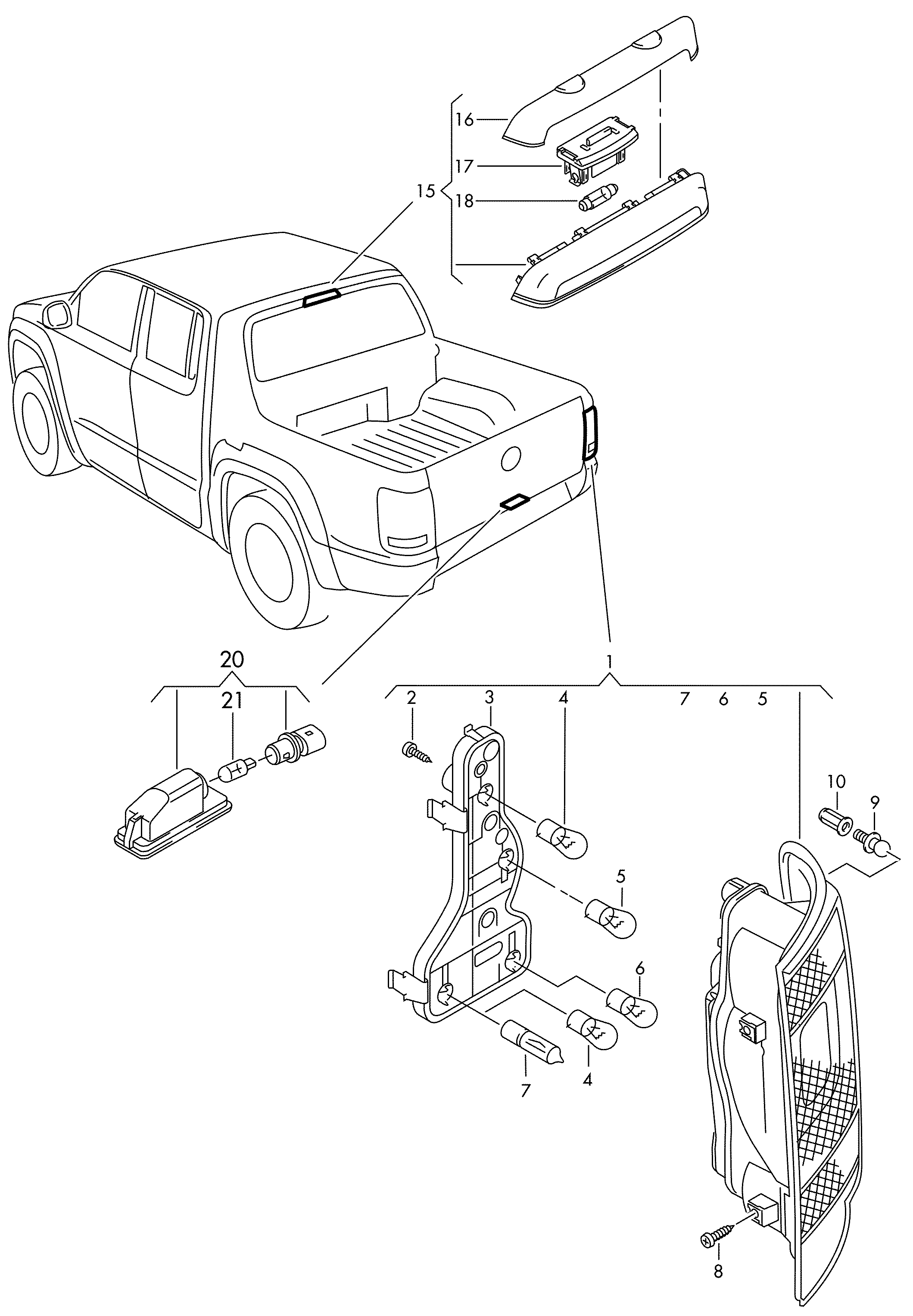 VW 1K8943021 - Numurzīmes apgaismojuma lukturis ps1.lv