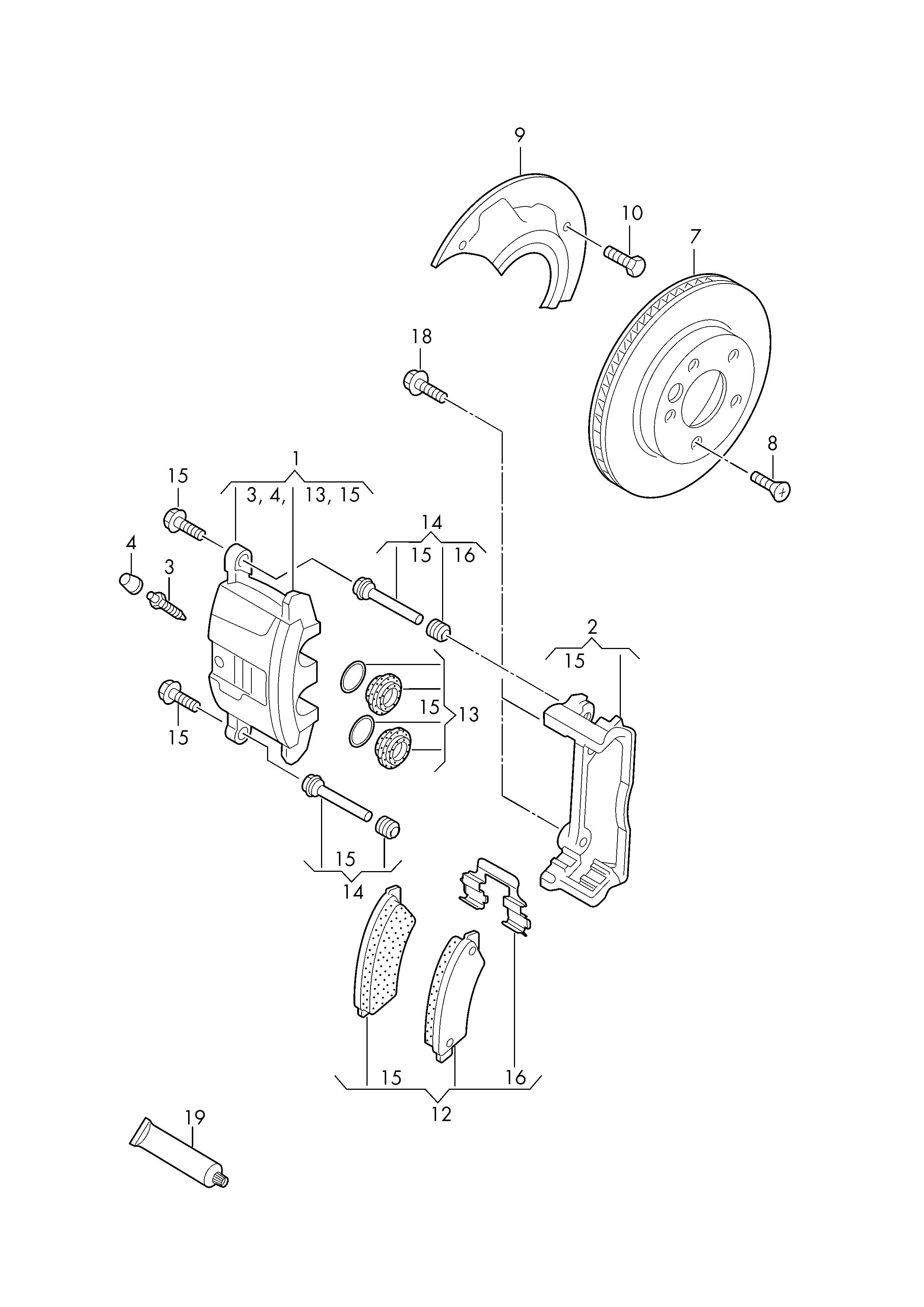 Skoda 2H0698295A - 1 set fixing parts for disc brake pads ps1.lv