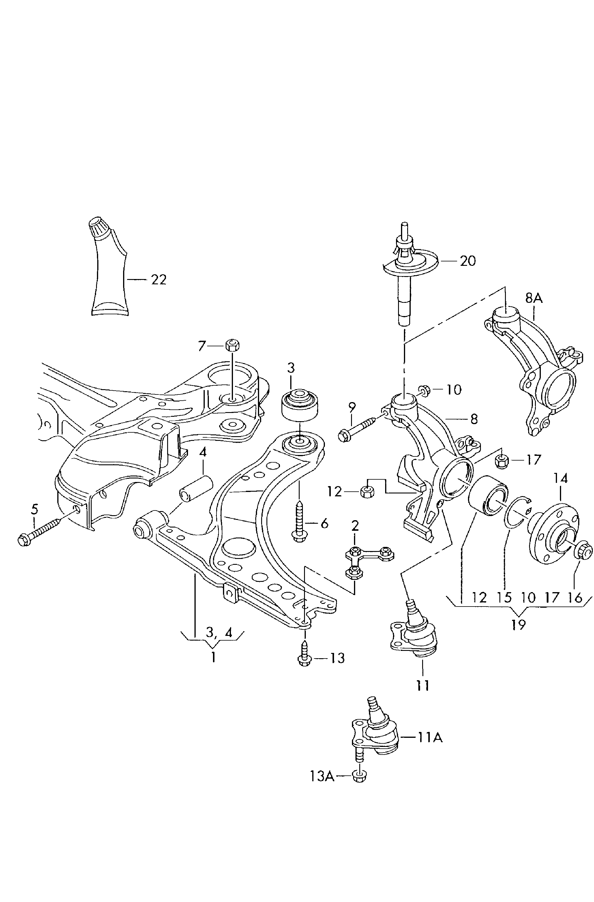 VAG N   106 405 01 - Remkomplekts, Balstiekārtas svira ps1.lv