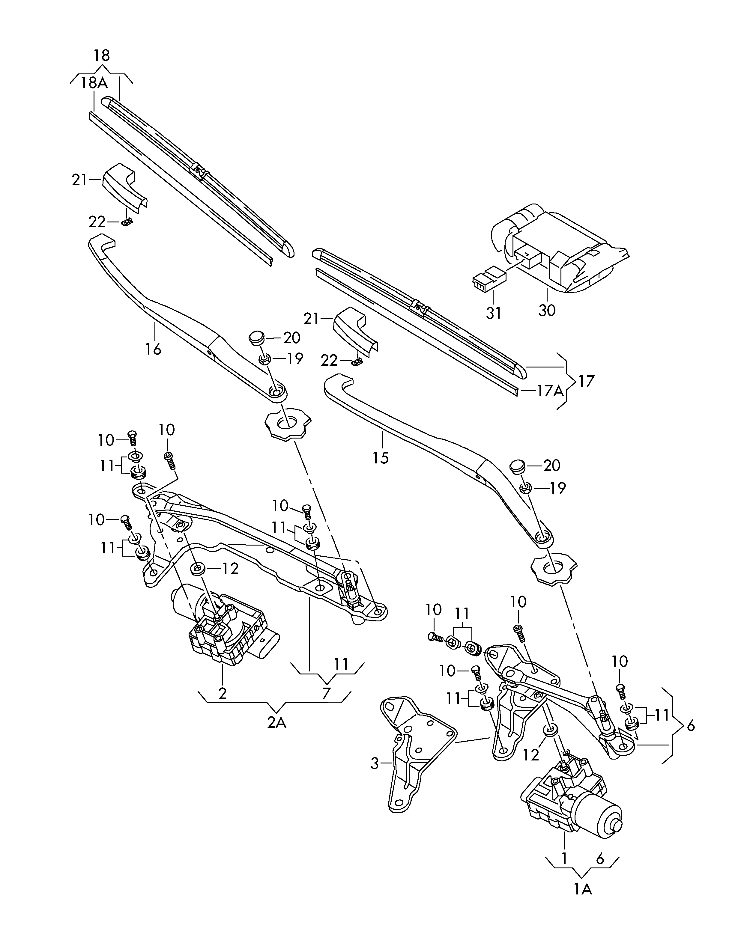 VW 3D1 955 426 B - Stikla tīrītāja slotiņa ps1.lv