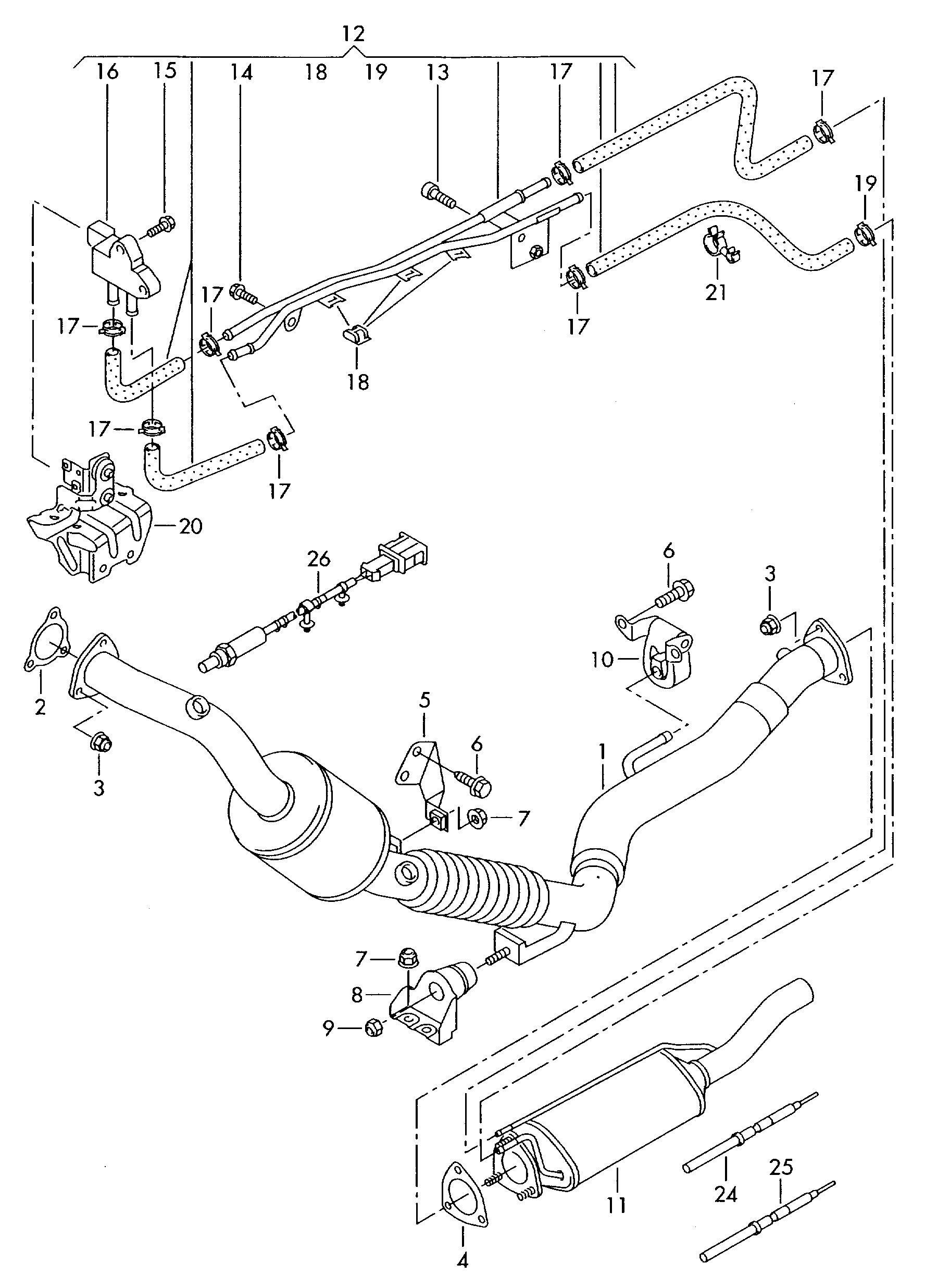 Skoda 4D0 253 115 A - Blīve, Izplūdes caurule ps1.lv