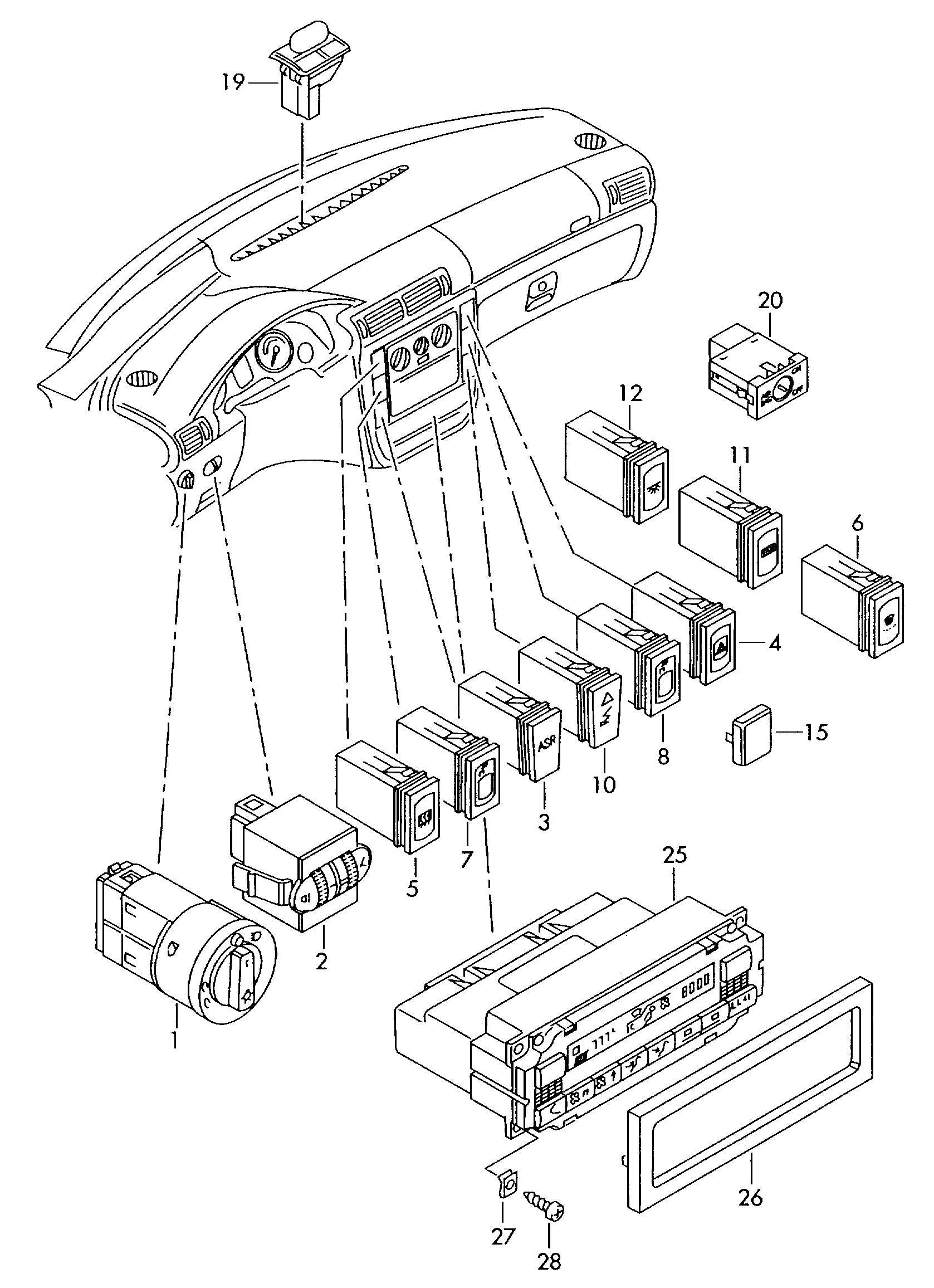 AUDI 3B0 953 235 D - Avārijas gaismas signāla slēdzis ps1.lv