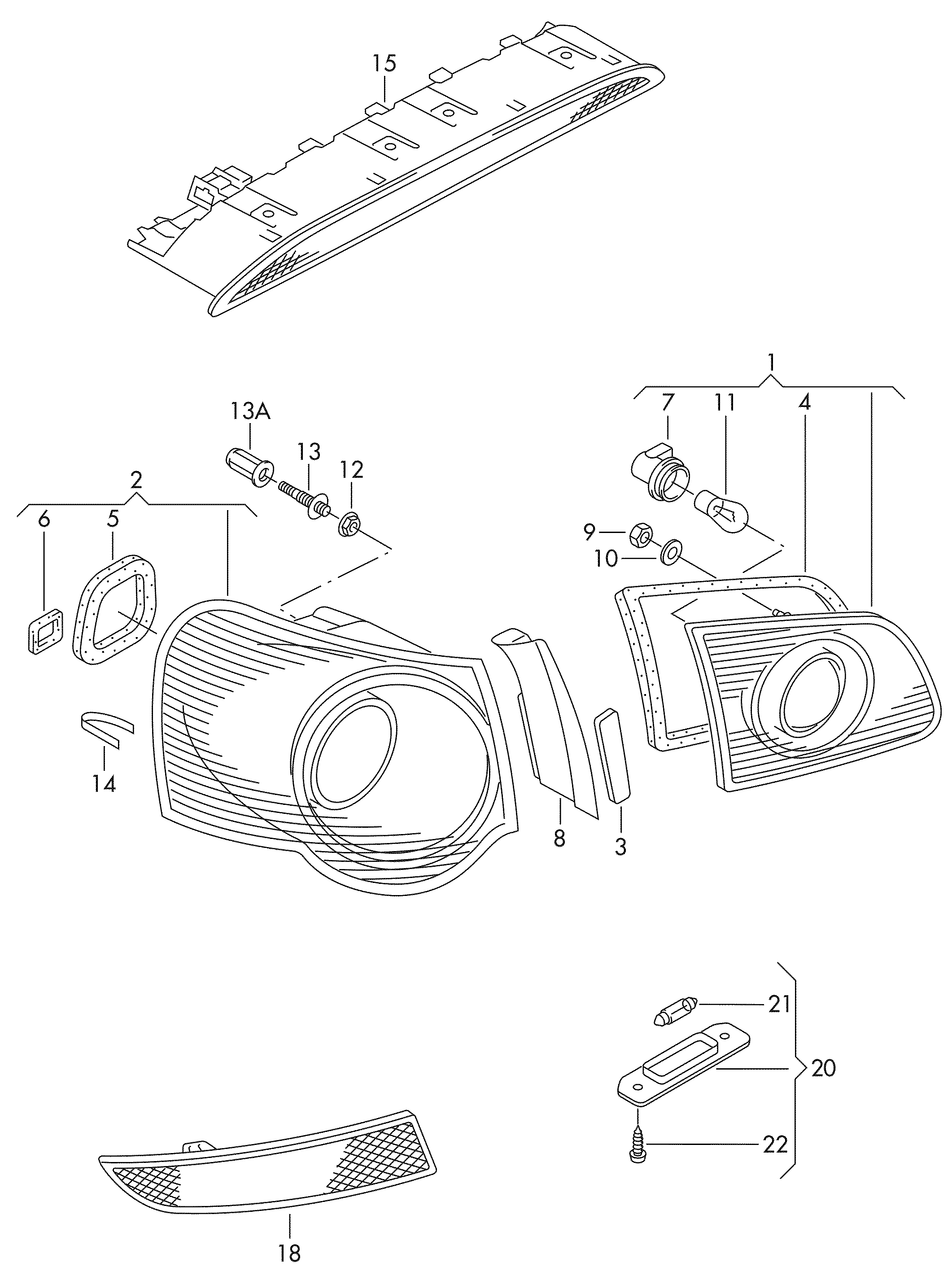 VAG 1K6945097G - Papildus bremžu signāla lukturis ps1.lv