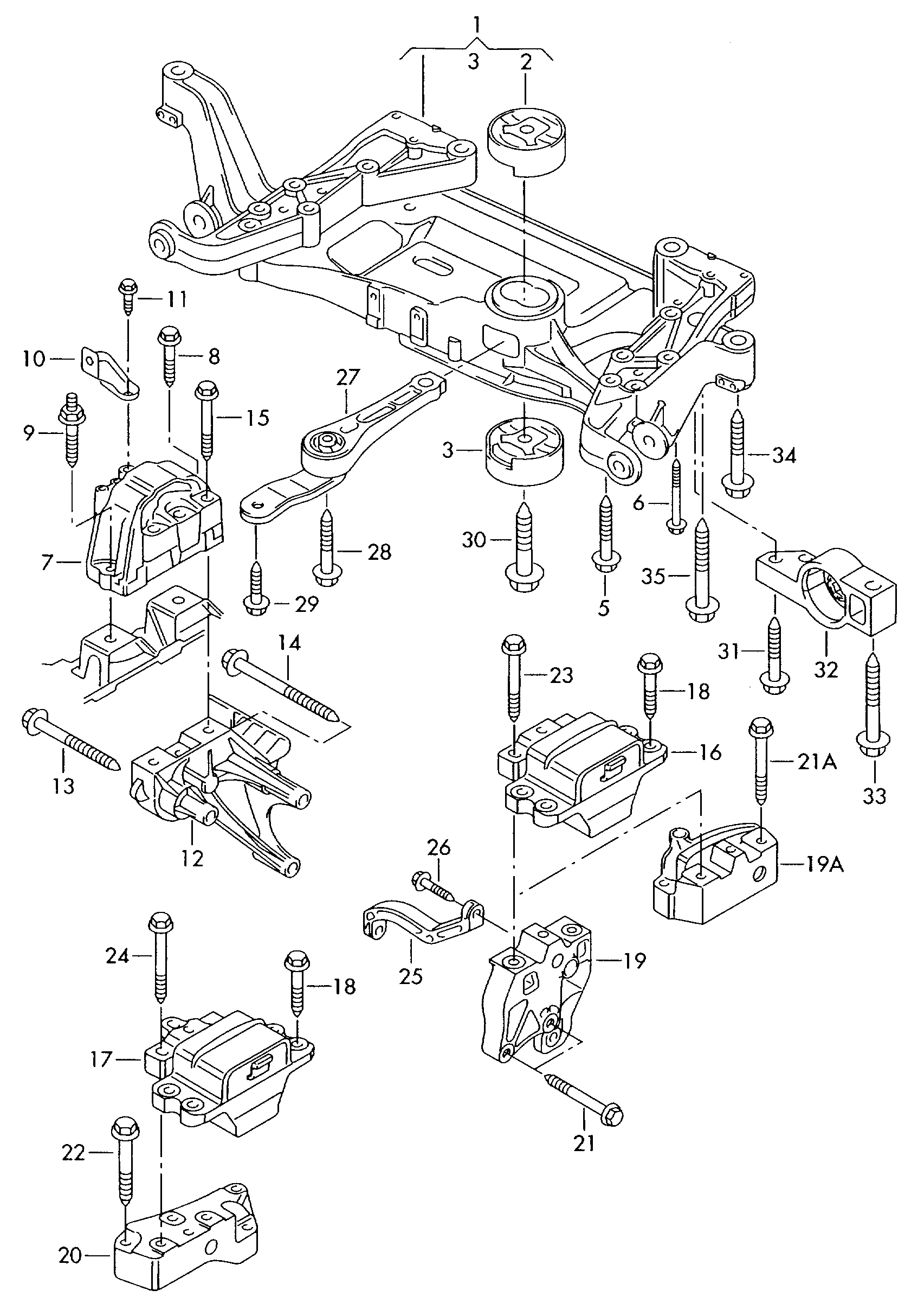 AUDI 3C0199555AA - Piekare, Pārnesumkārba ps1.lv