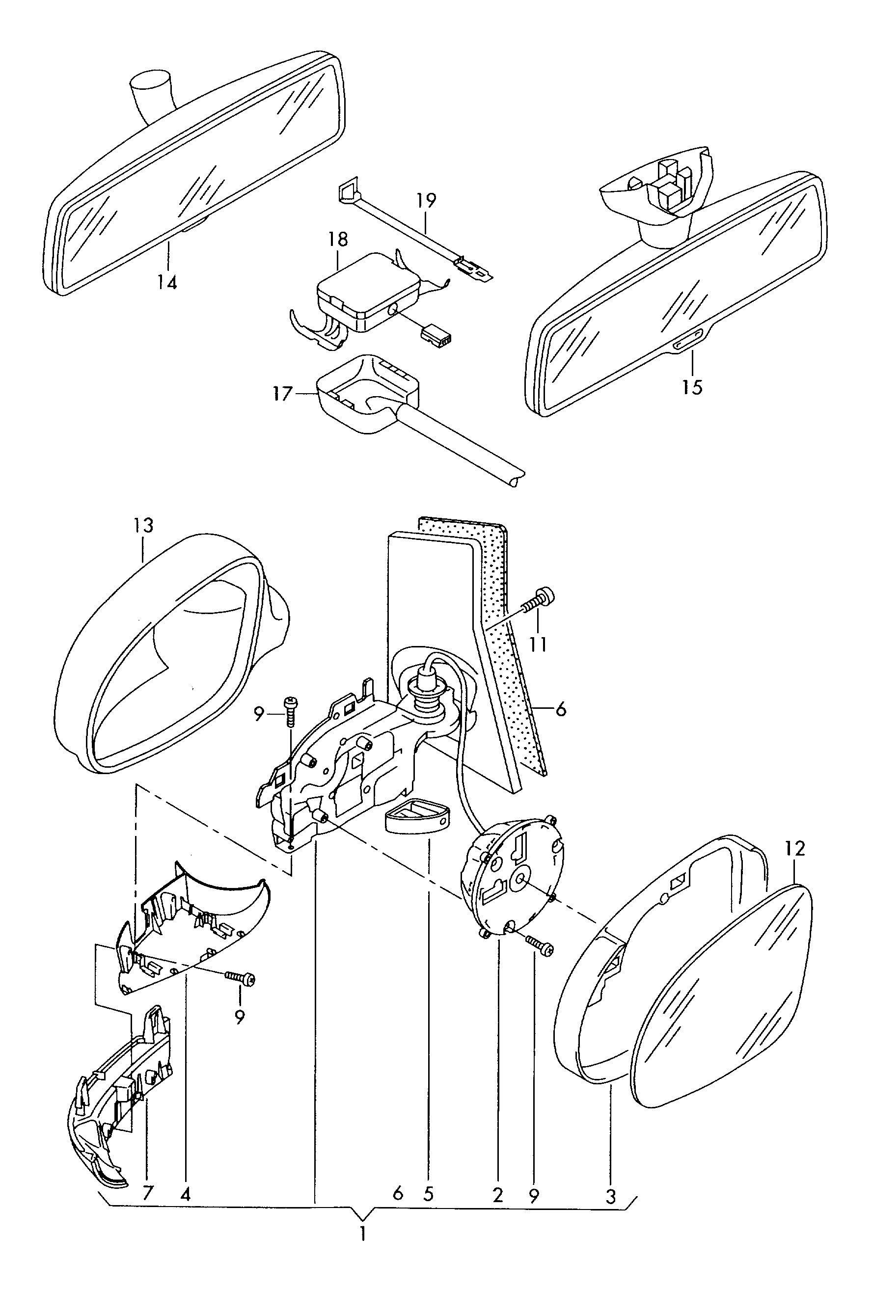 VAG 3C0 857 521 - Ārējais atpakaļskata spogulis ps1.lv