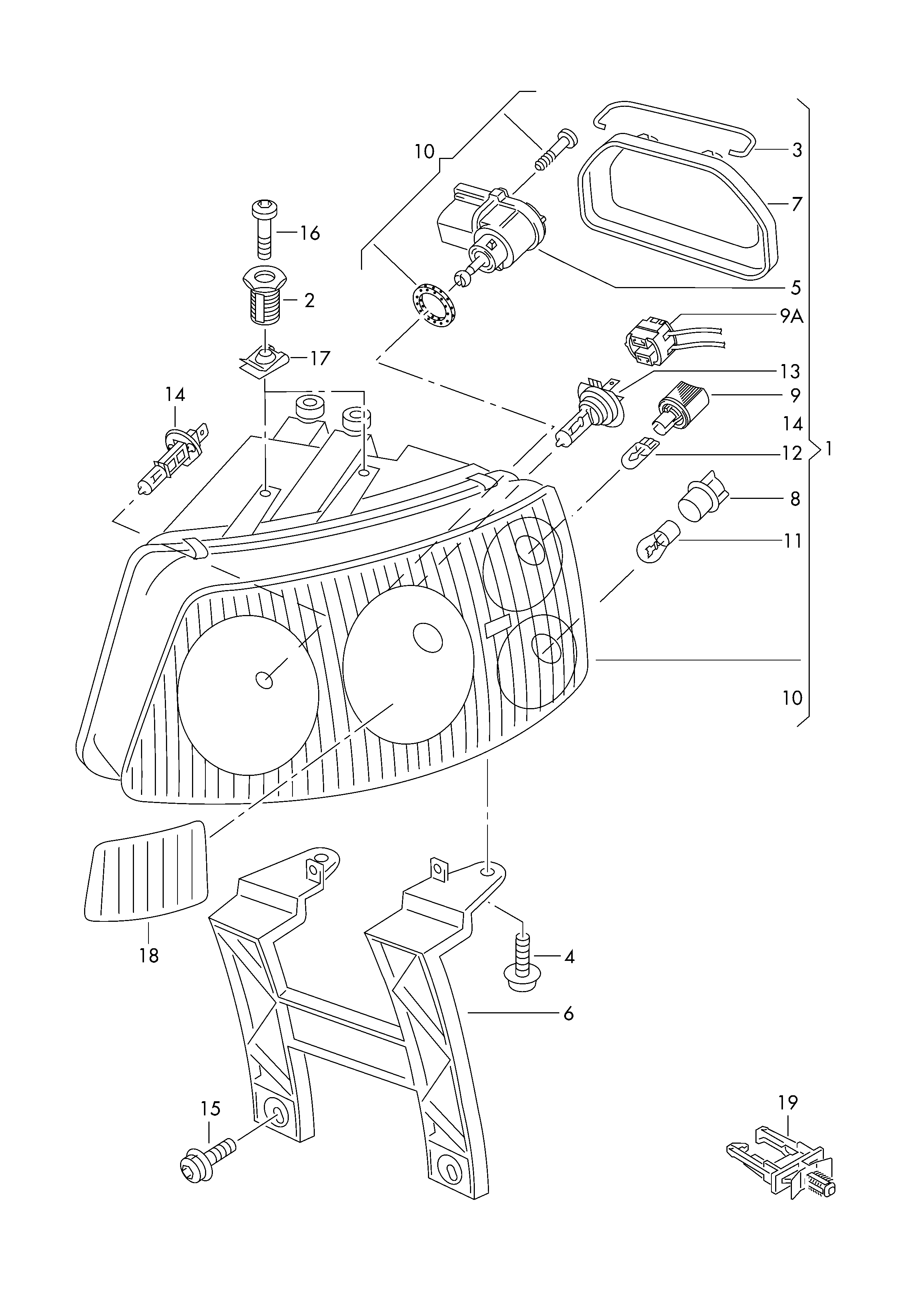 VW 7H0 941 405A - Luktura stiprinājums ps1.lv