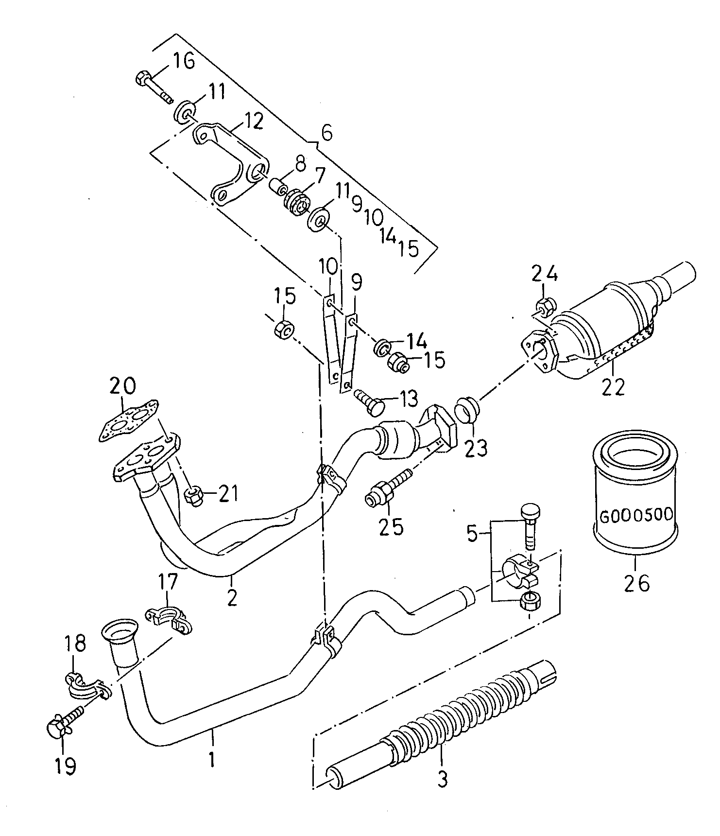 VW 6K0253058JX - Exhaust pipe with catalyst ps1.lv