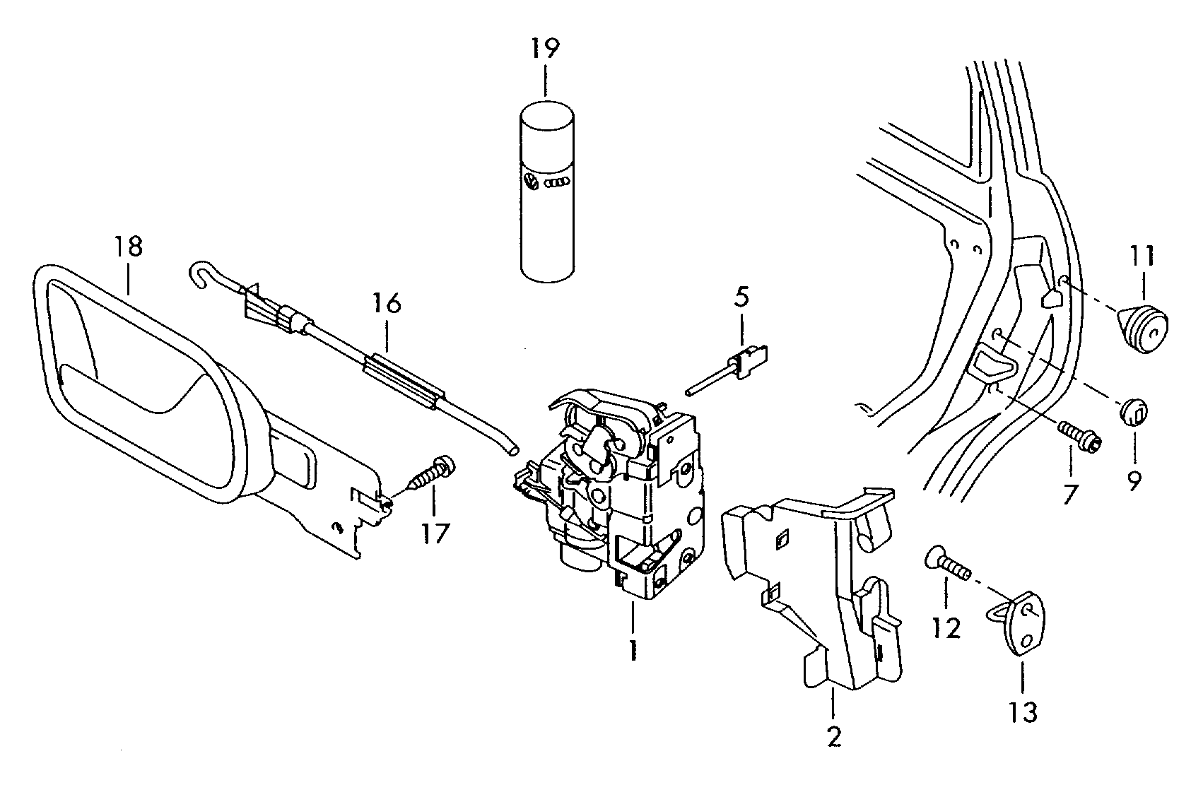 VW 3D1 837 015 - Durvju slēdzene ps1.lv