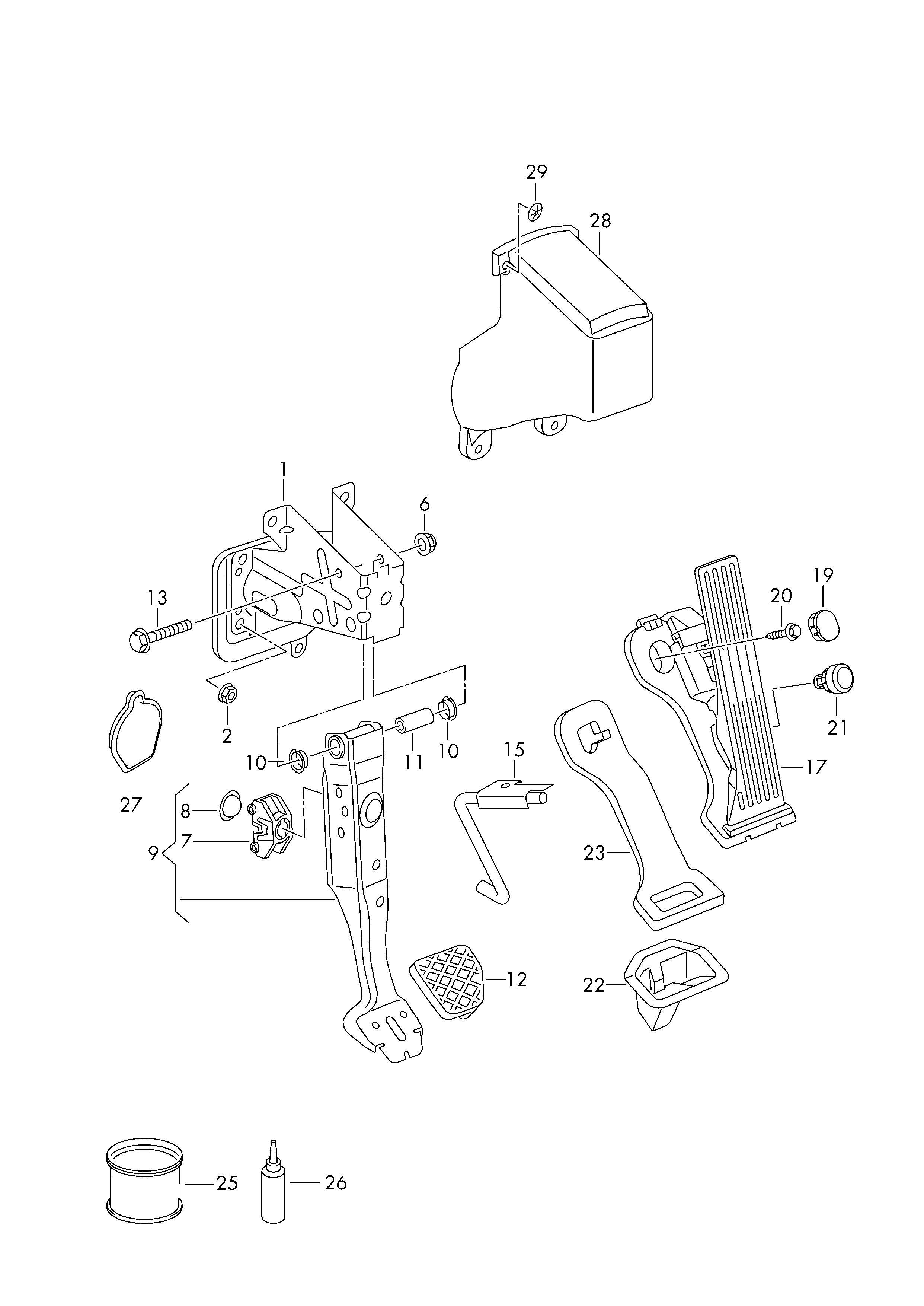 Skoda 1K1 723 503 AK - Degvielas padeves vadības pedāļa komplekts ps1.lv