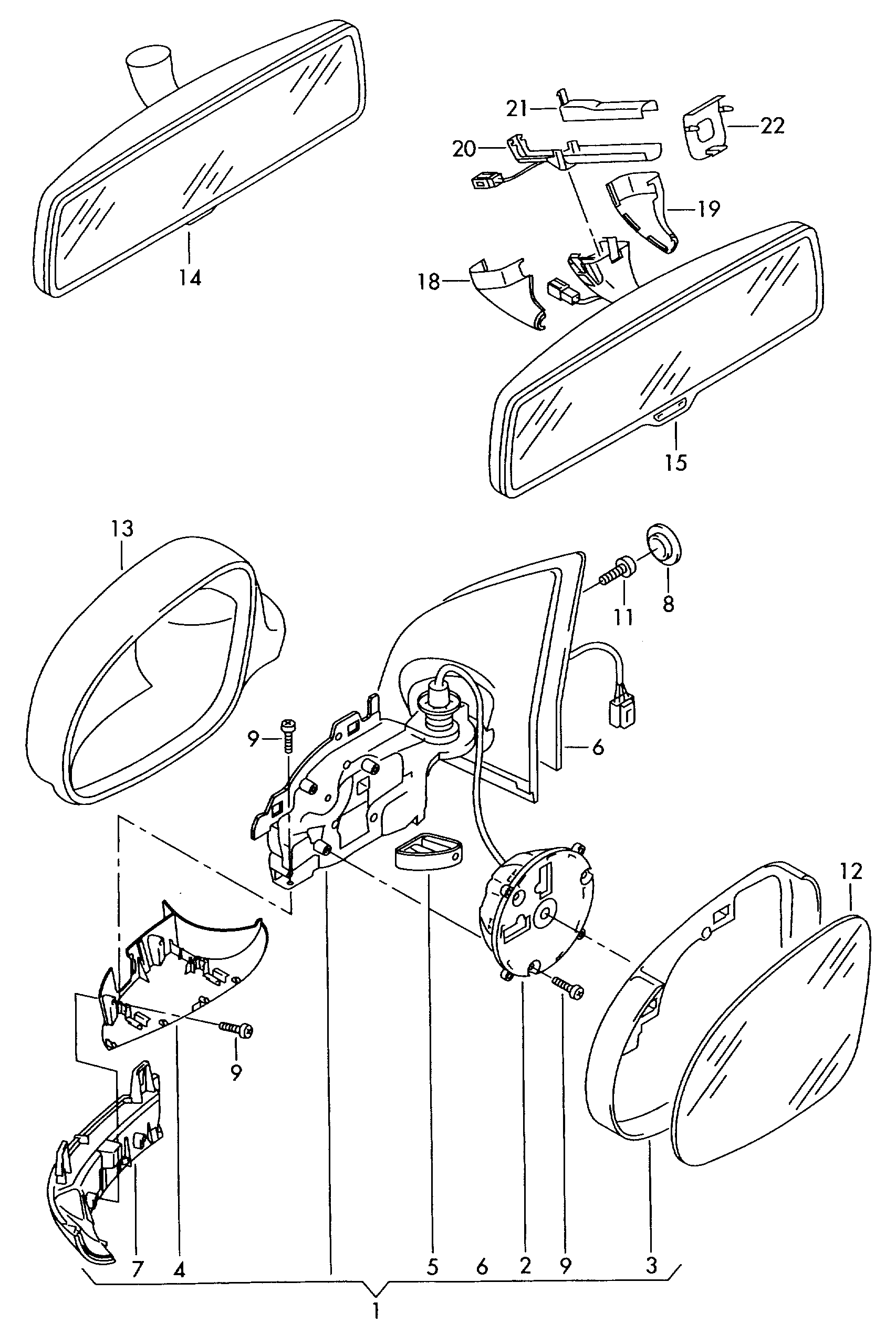 VW 5M0857521D - Spoguļstikls, Ārējais atpakaļskata spogulis ps1.lv