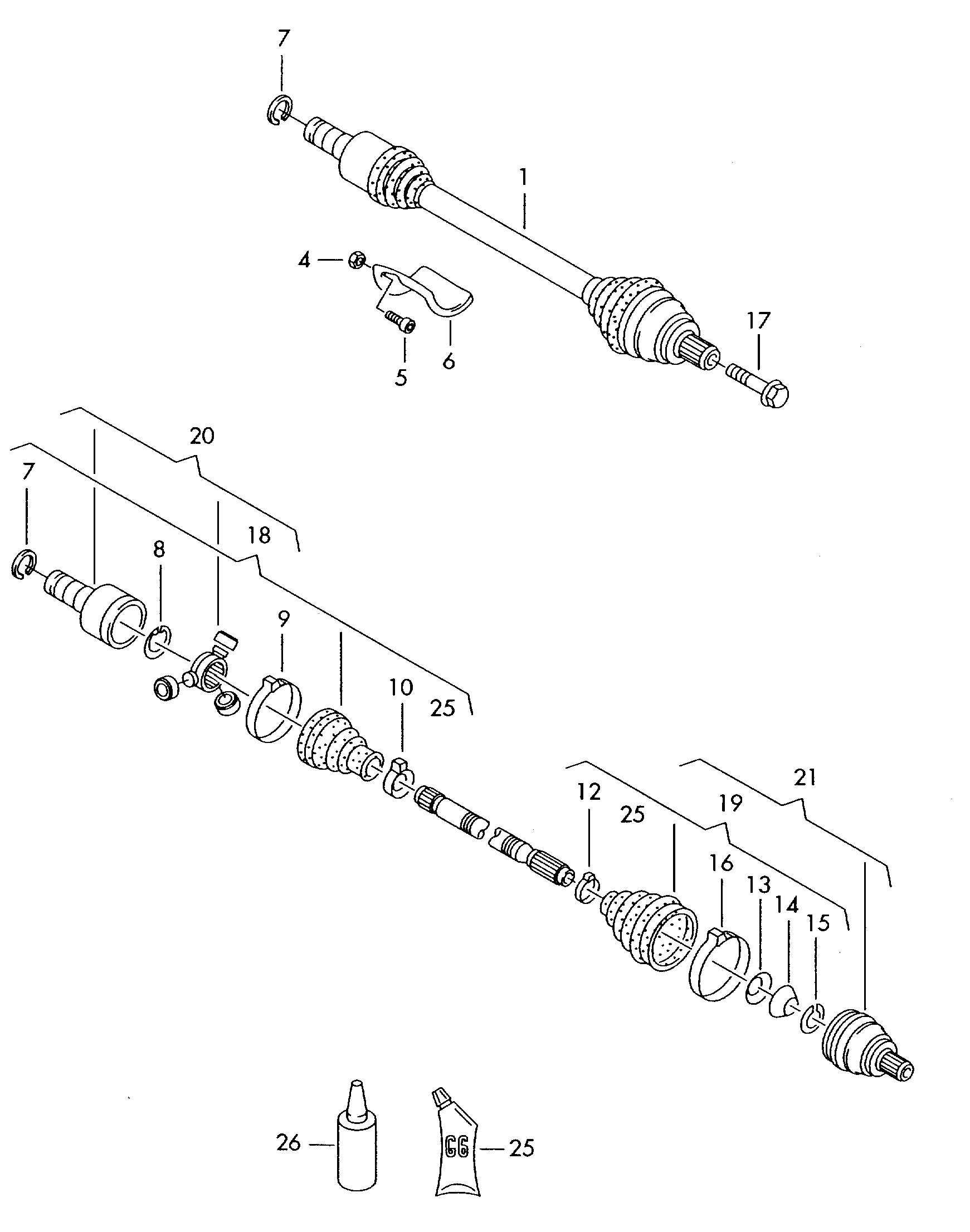 VW 1KM498099 - Šarnīru komplekts, Piedziņas vārpsta ps1.lv