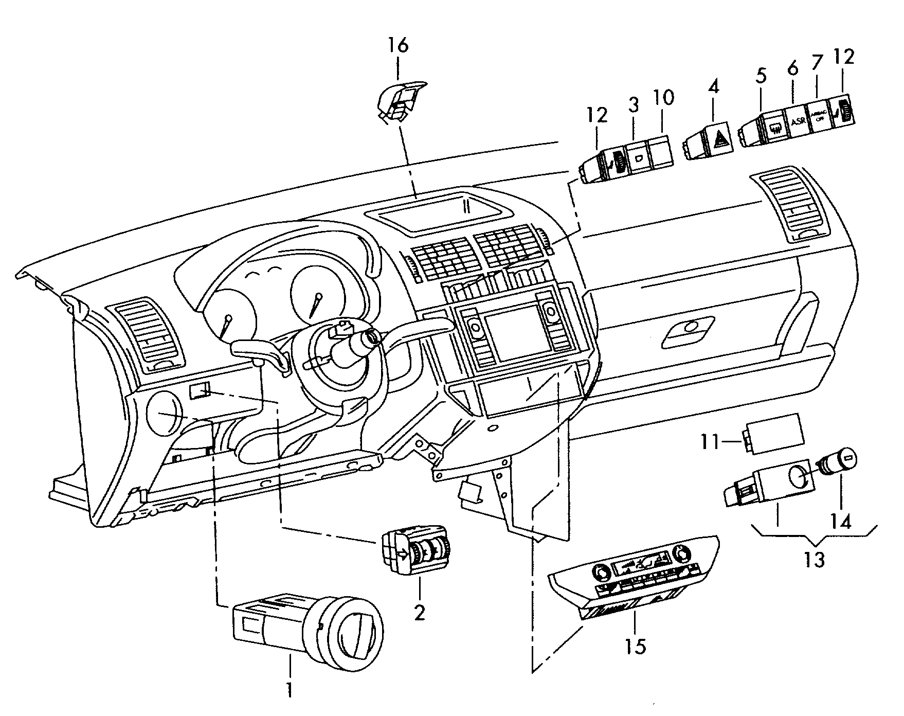 VW 6Q0 941 531B - Slēdzis, Priekšējās gaismas ps1.lv