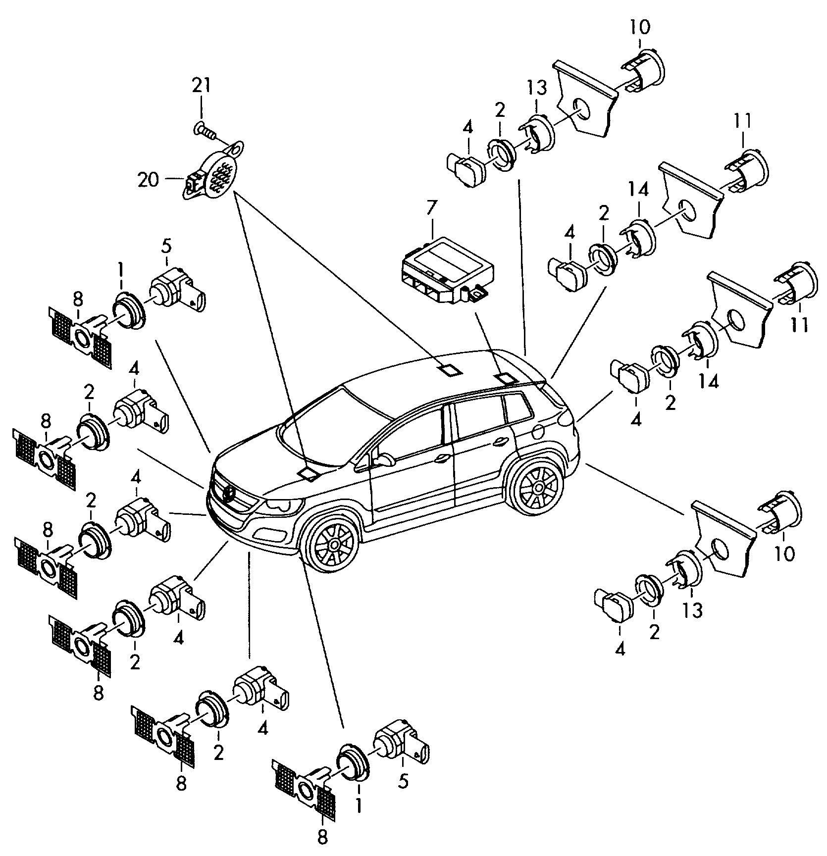 Skoda 1T0 919 297 A - Devējs, Parkošanās palīgsistēma ps1.lv