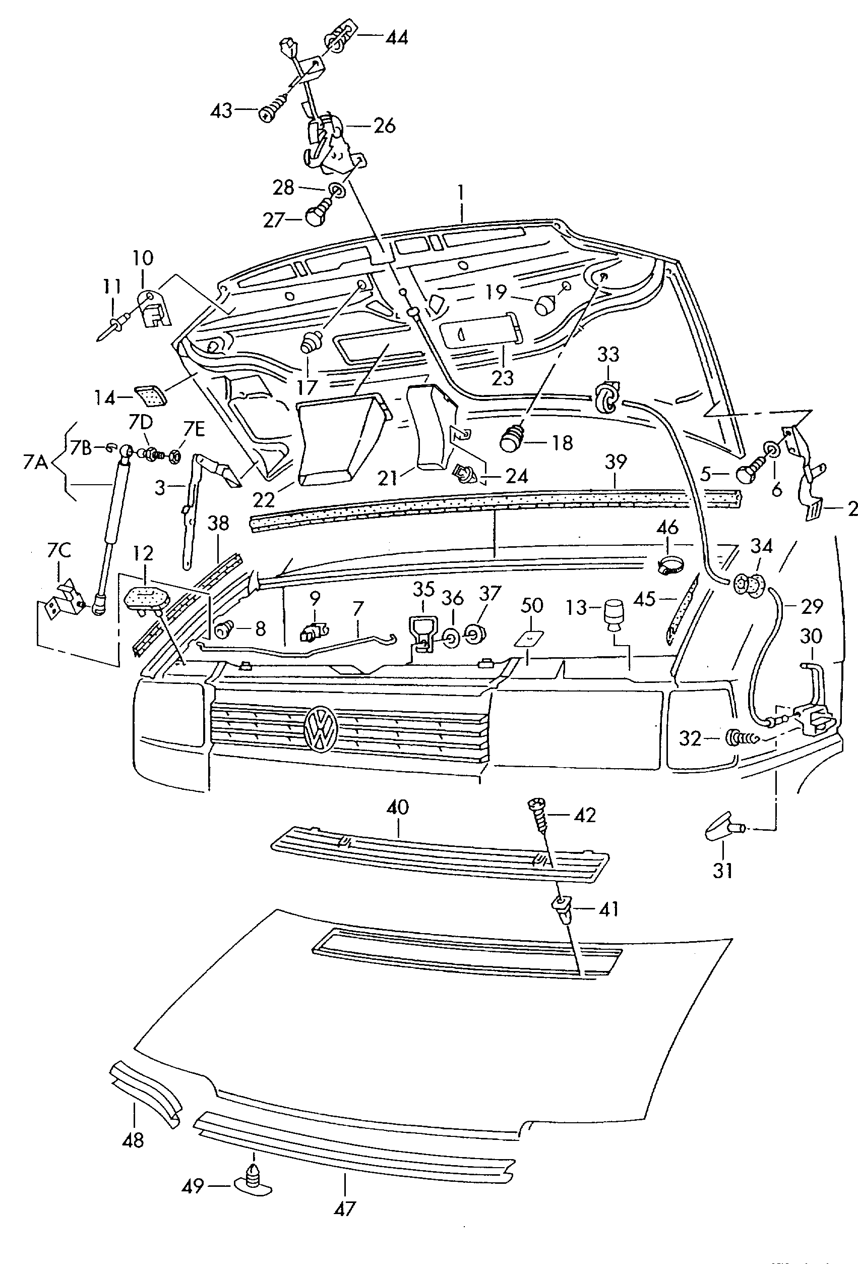 VW 7D0 823 359 A - Gāzes atspere, Motora pārsegs ps1.lv