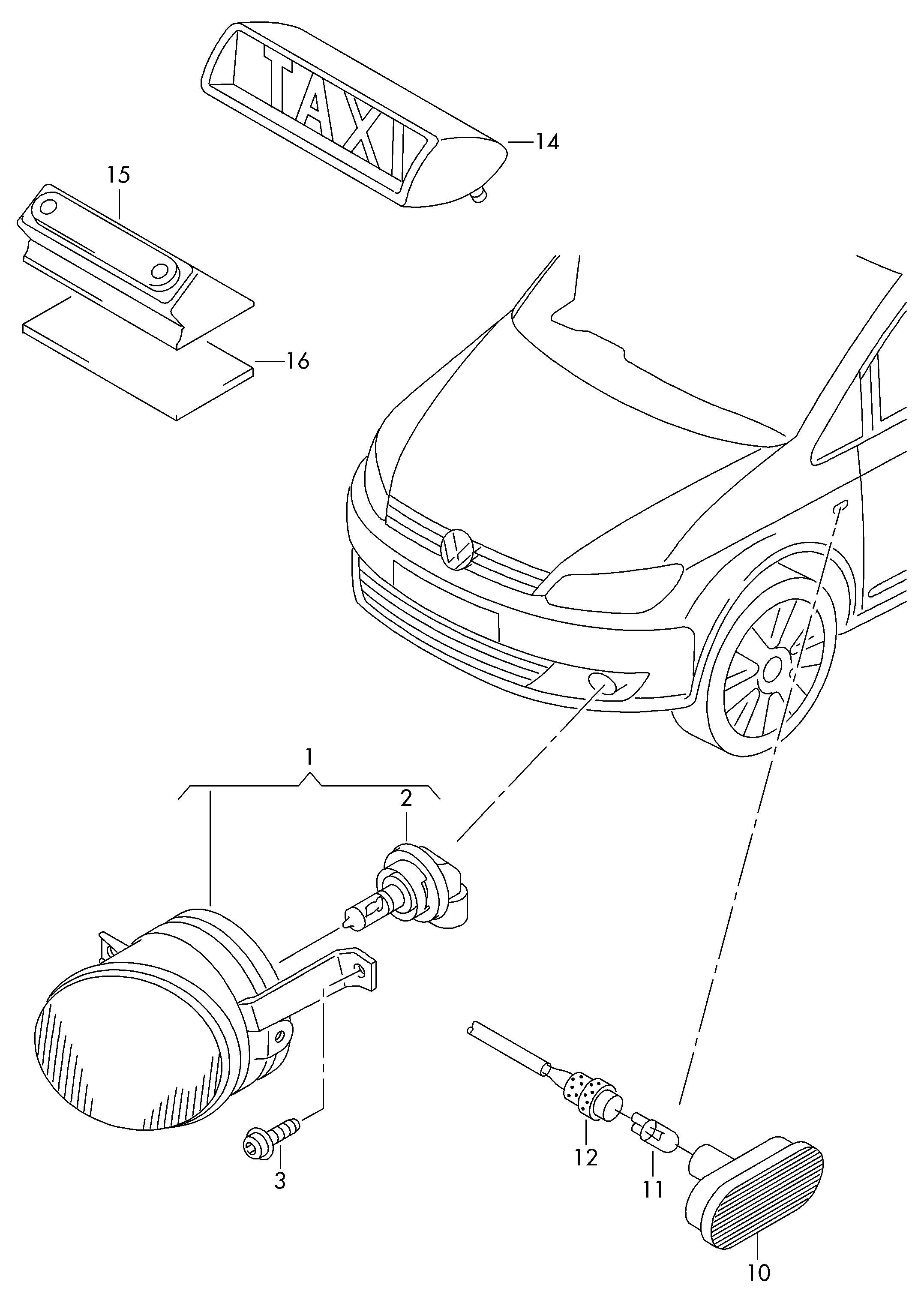 VW 5K0941699F - Miglas lukturis ps1.lv